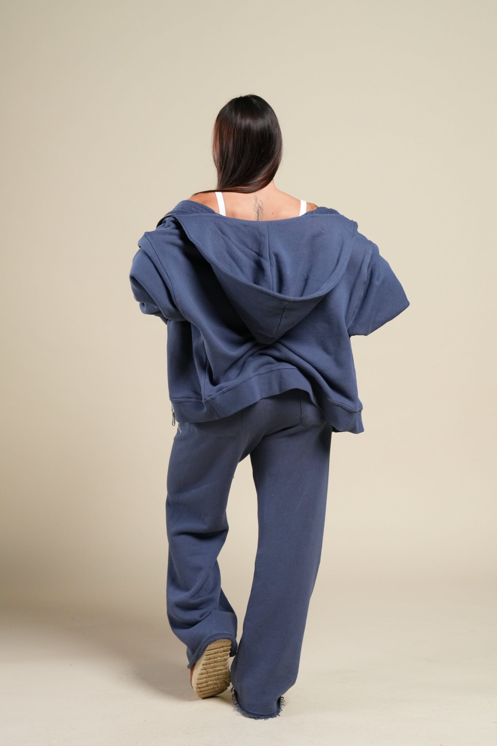 Cursive Wolves Premium Big Cozy Sweats in Washed Denim - Image 7