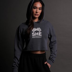 Gritty Pierce (Cropped) Hoodie in Darc Blue