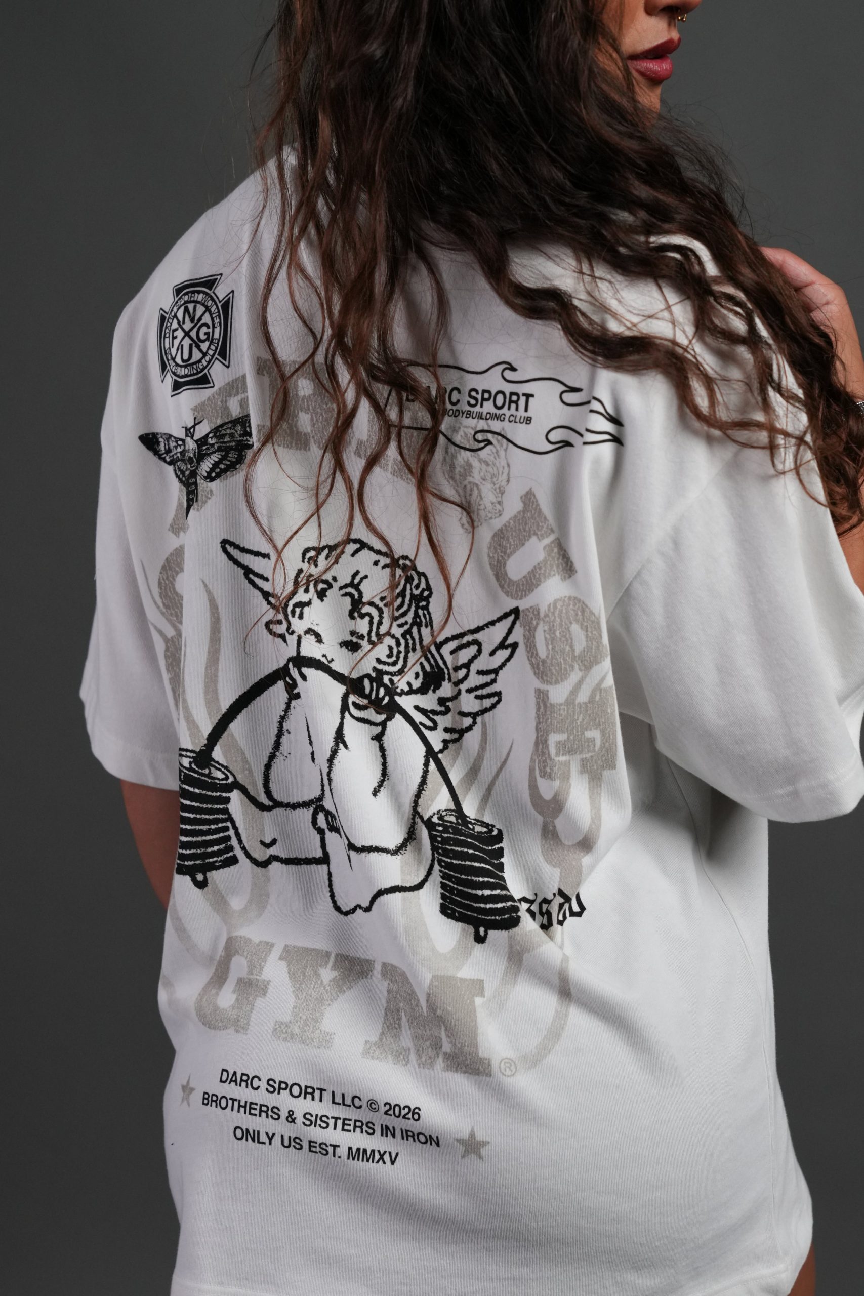 Powerhouse of the Cherub Unisex Premium Oversized Tee in Cream - Image 5