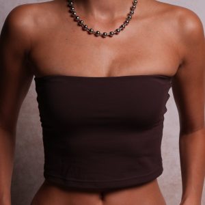 Single Wolf Nova Longline Bandeau Top in Darc Garnet