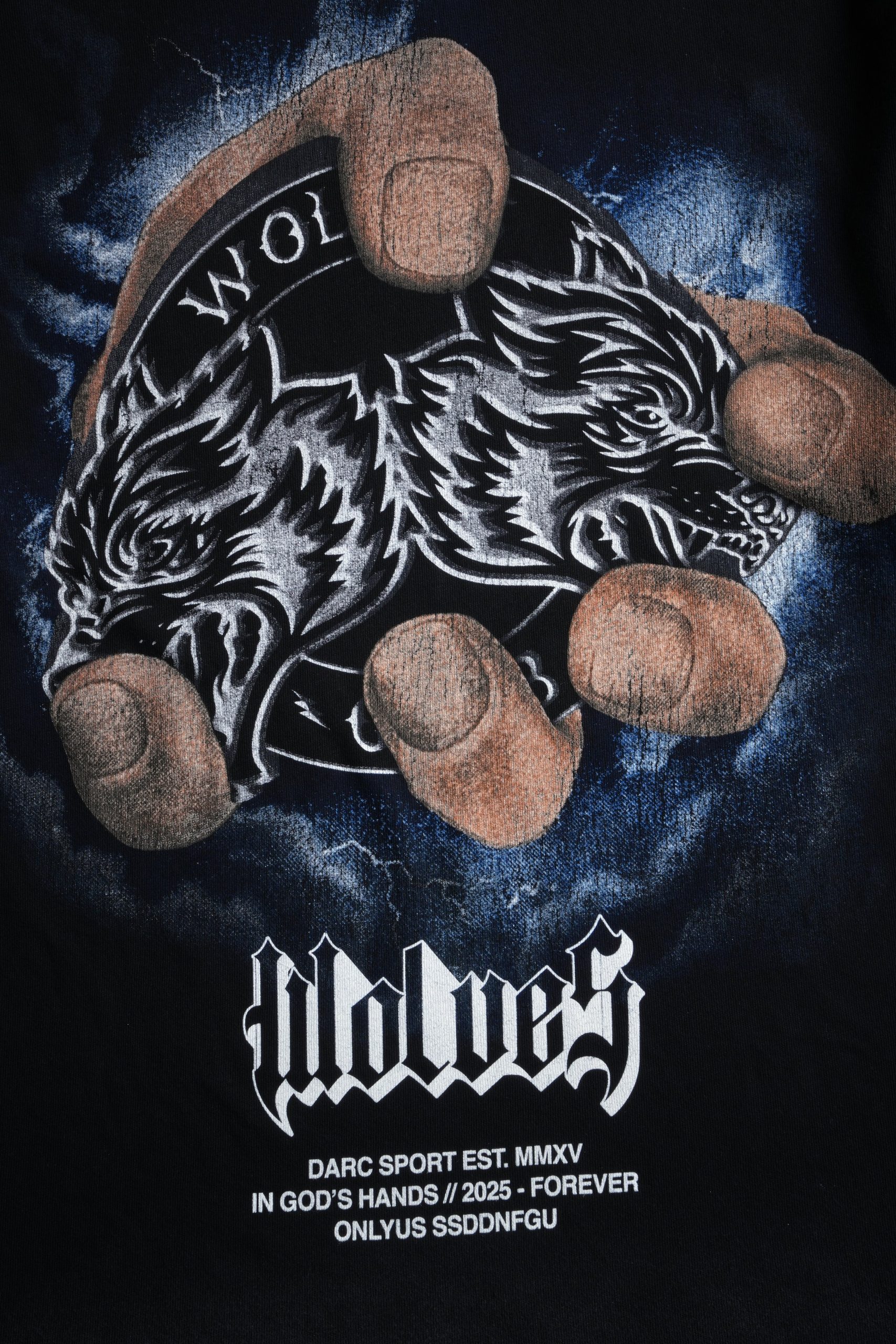 In God's Hands Premium Oversized Tee in Black Drift Wash - Image 9