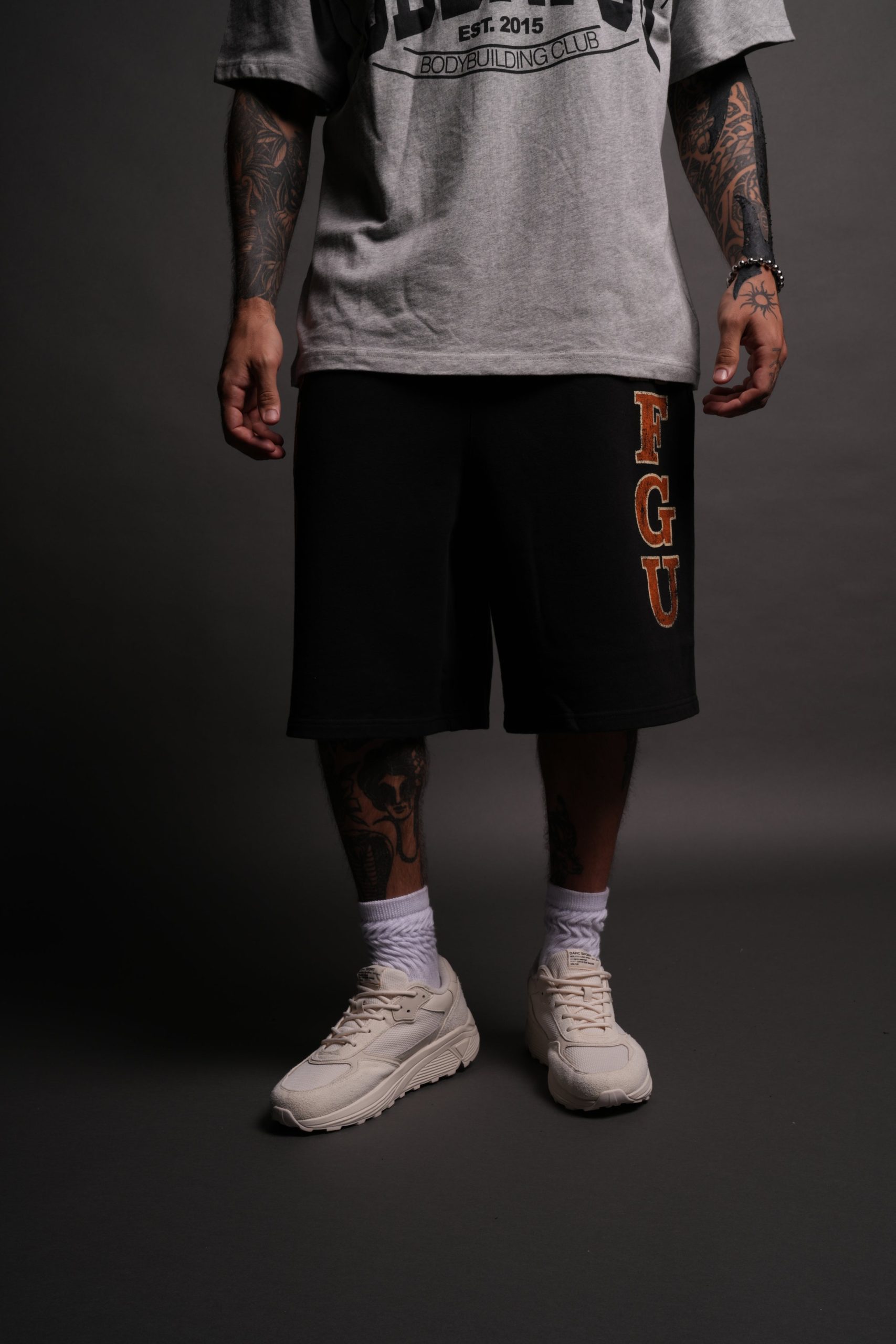 SSDD NFGU Gym Oversized Osiris Sweat Shorts in Black - Image 3