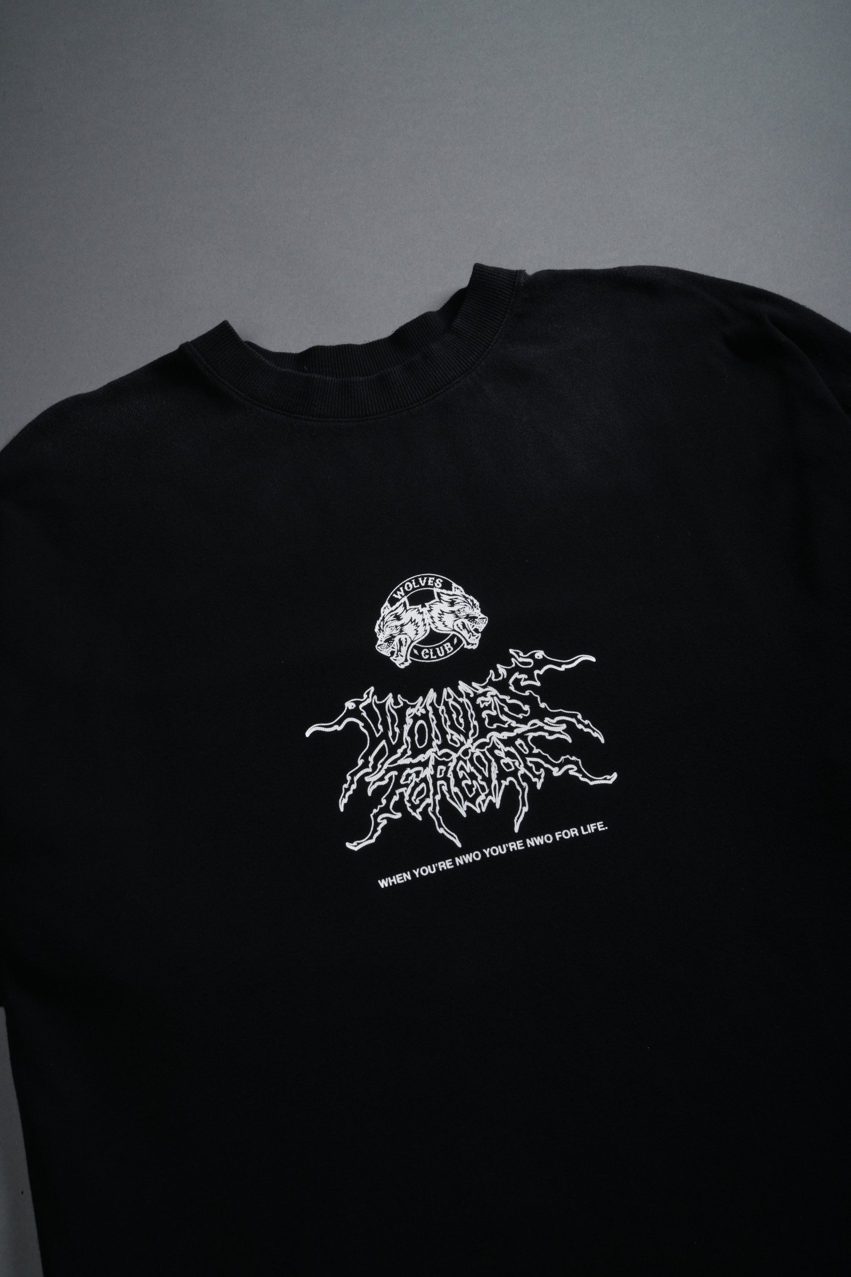 NWO Lightning Premium Oversized Tee in Black Drift Wash - Image 9