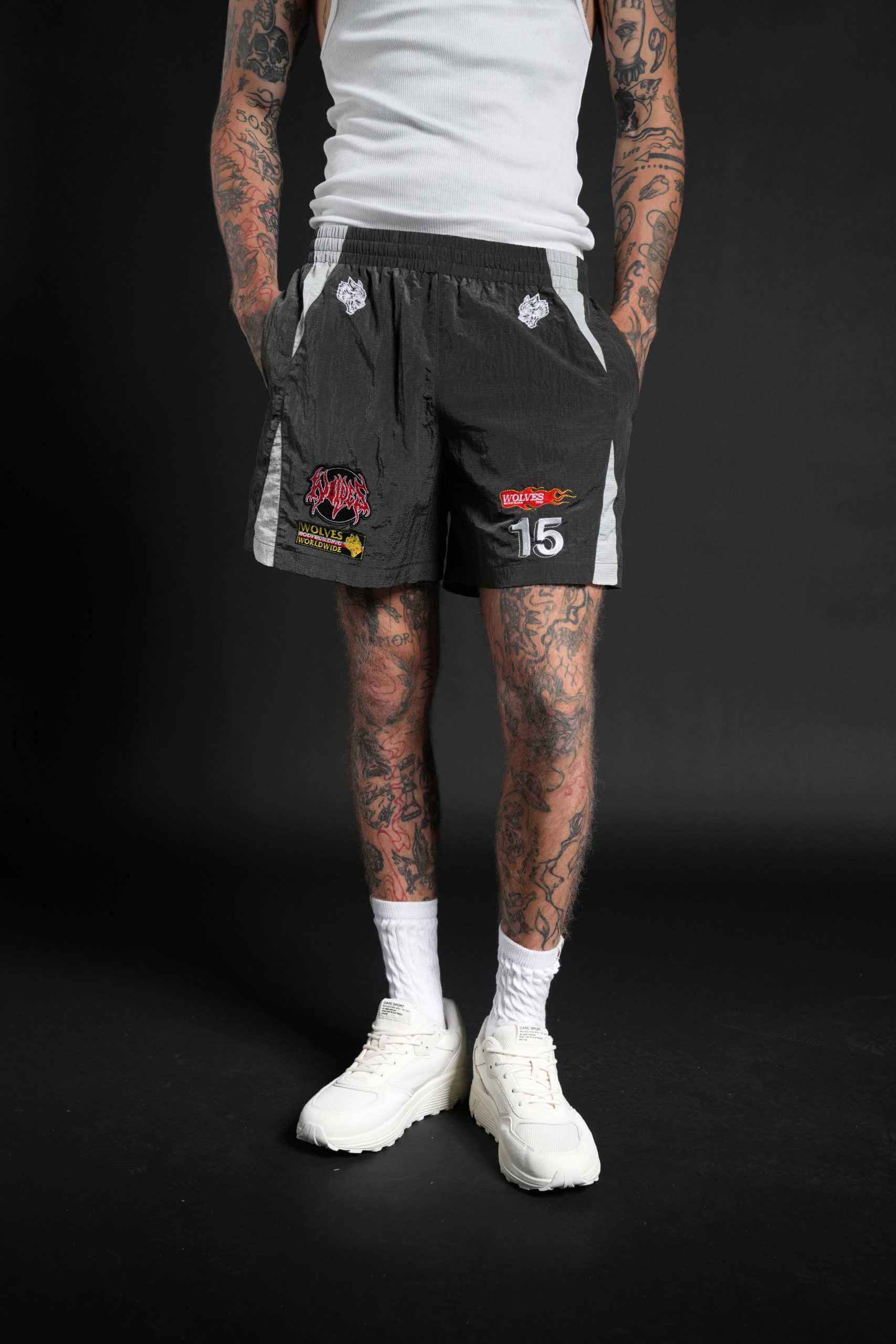 You Underestimate My Power Zdan Shorts in Wolf Gray - Image 2
