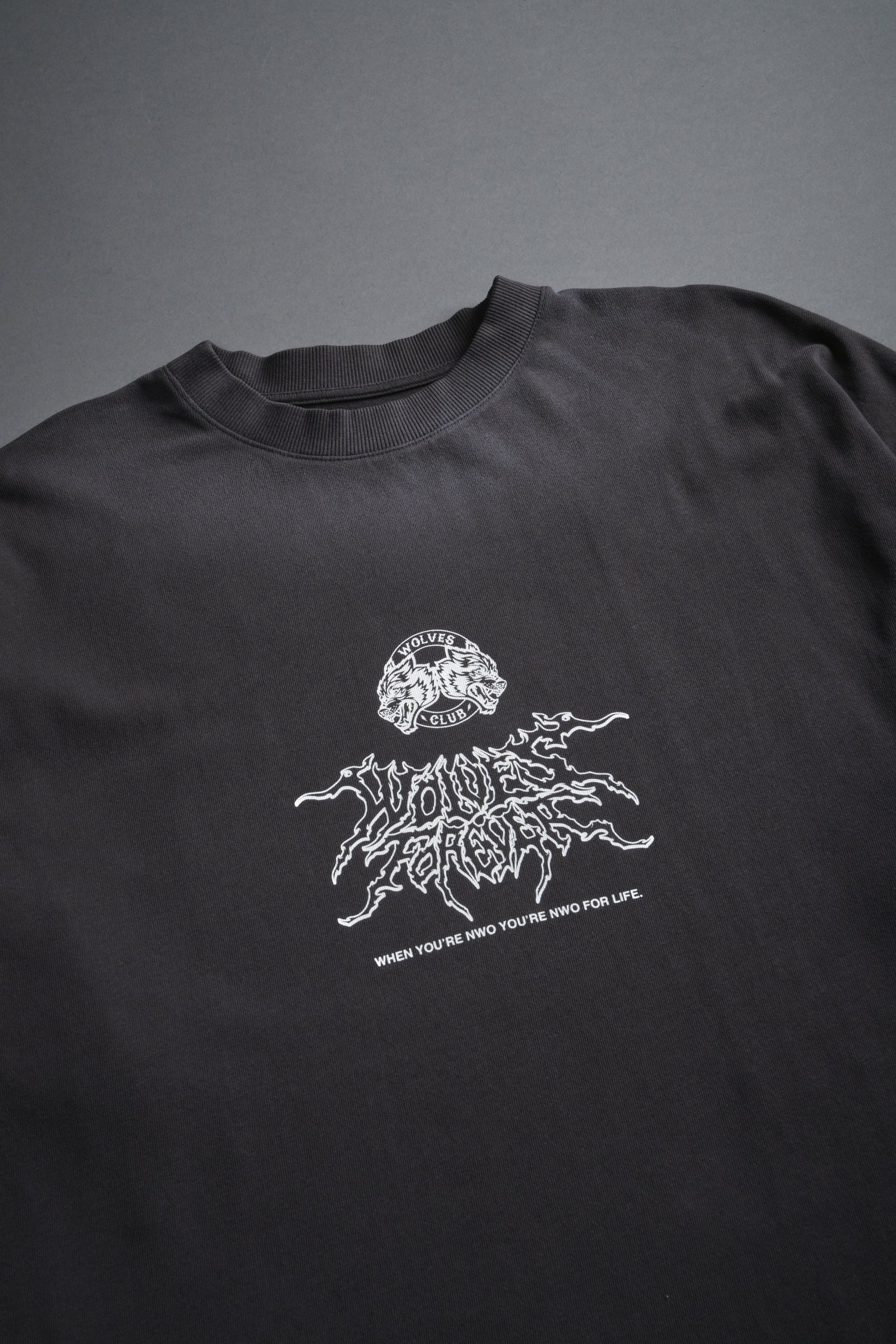 NWO Lightning Premium Oversized Tee in Wolf Gray Drift Wash - Image 9