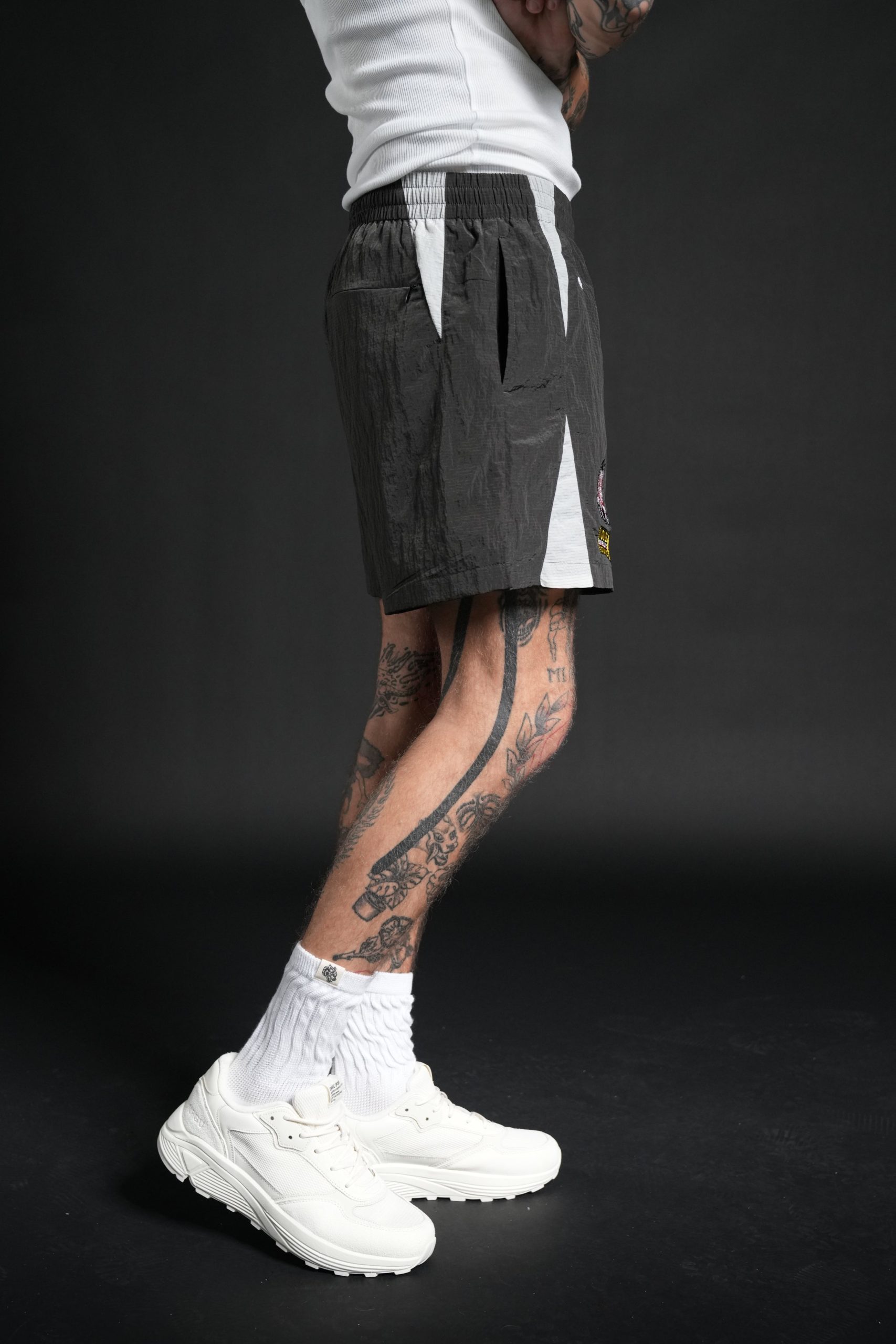 You Underestimate My Power Zdan Shorts in Wolf Gray - Image 5