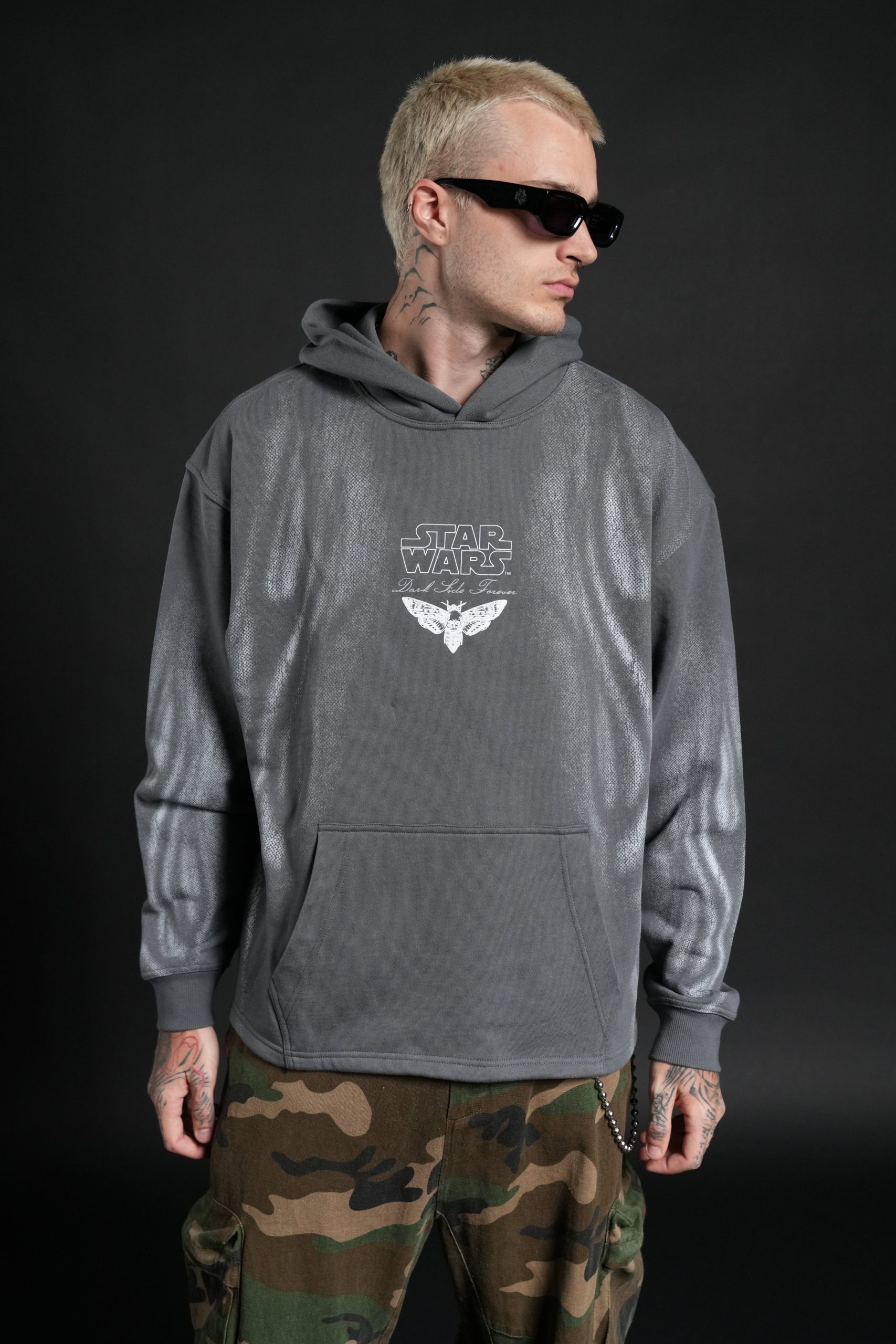 Dark Flame Moaty Hoodie in Slate Gray - Image 2