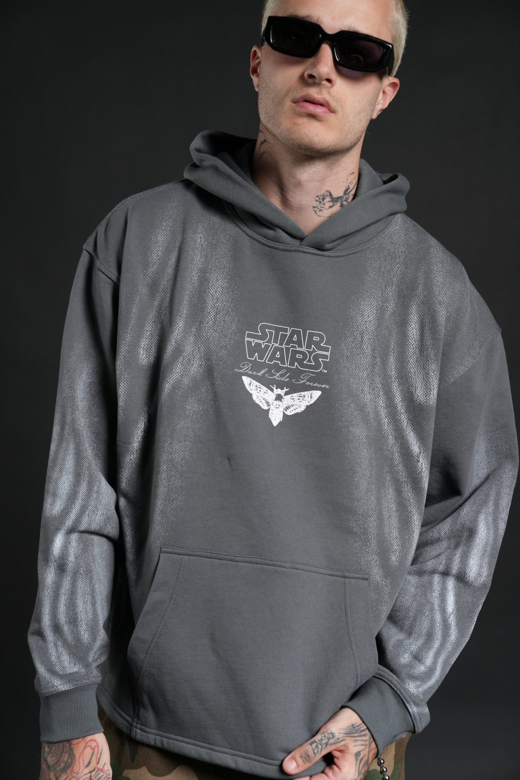 Dark Flame Moaty Hoodie in Slate Gray - Image 4