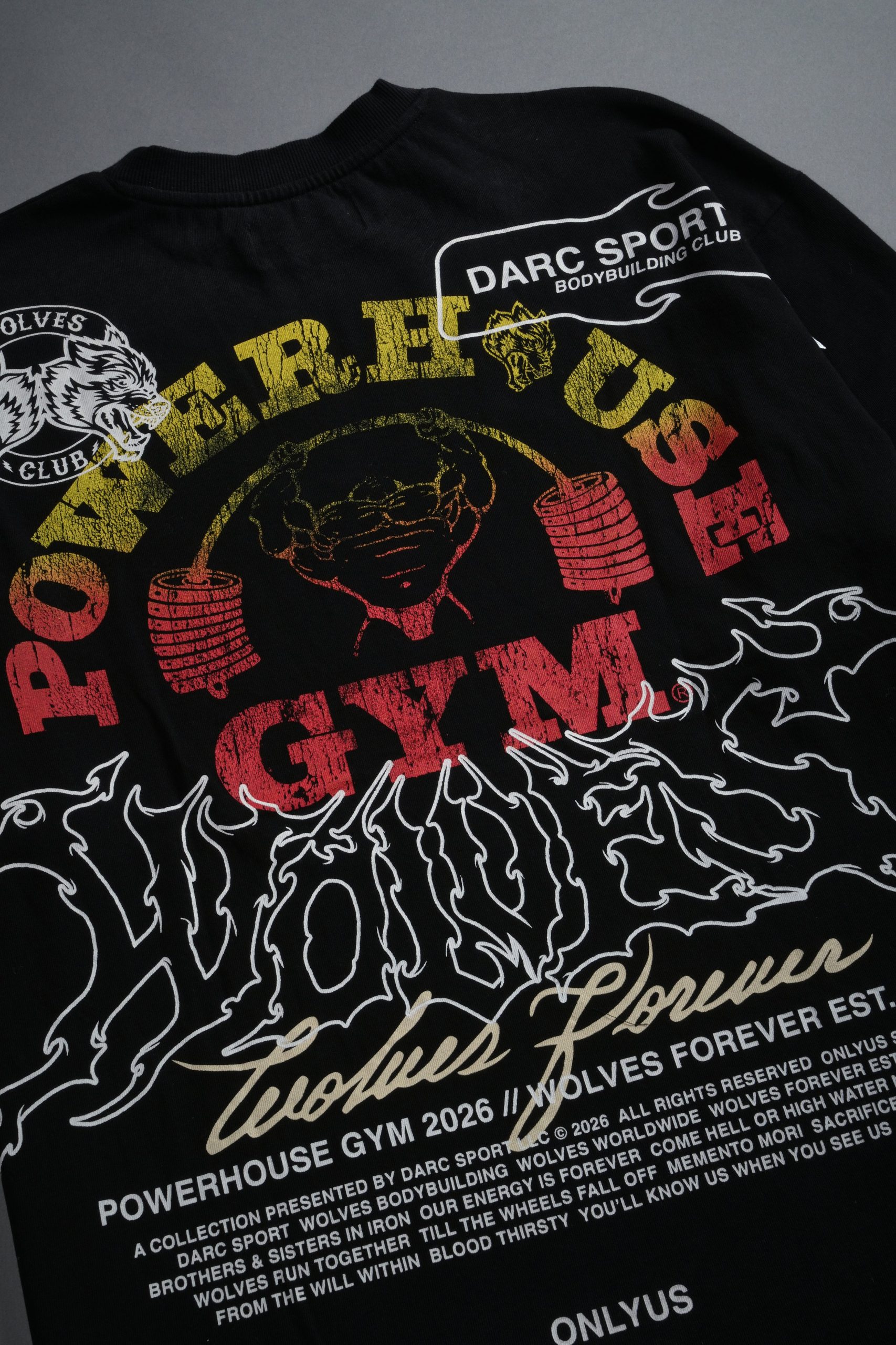 Powerhouse Hesh Premium Oversized Tee in Black Drift Wash - Image 9