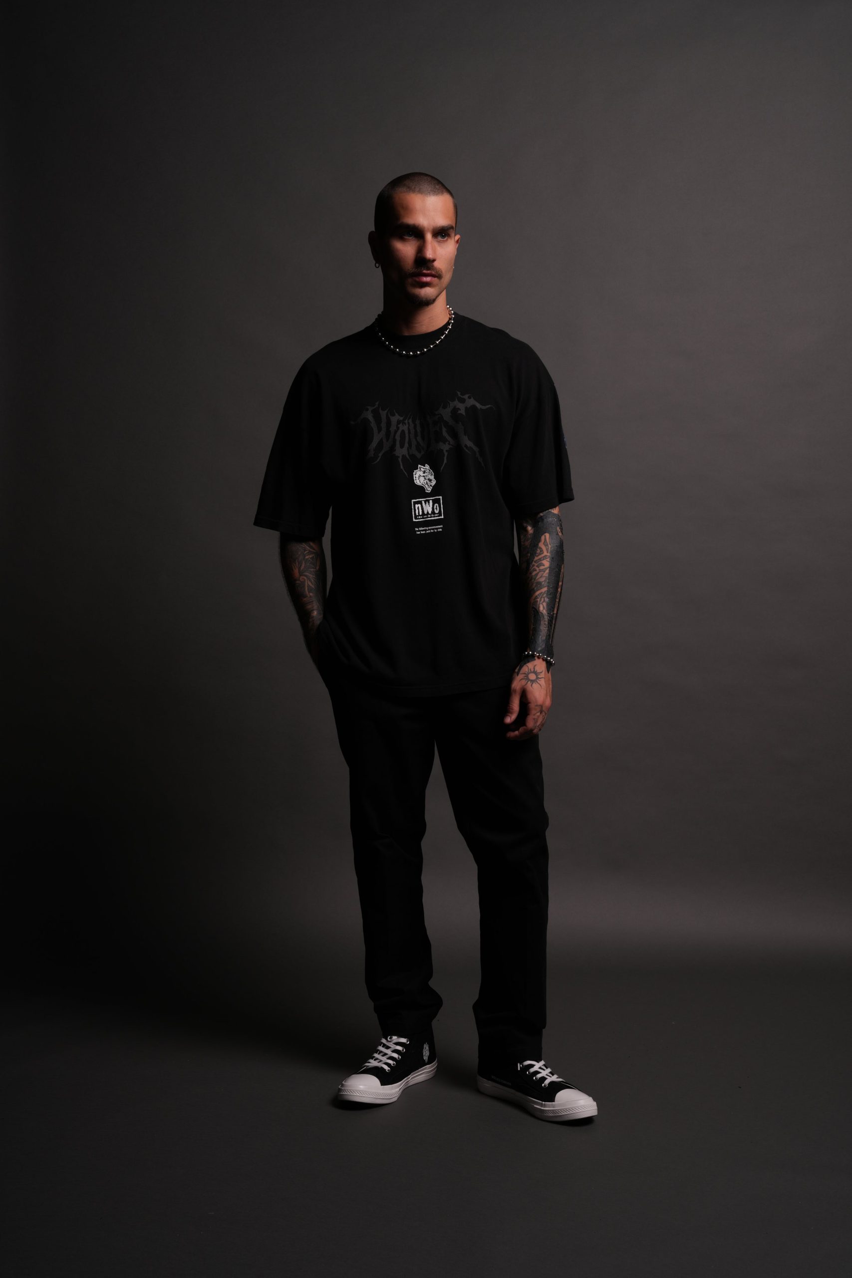 For Life Premium Oversized Tee in Black/Blue - Image 6