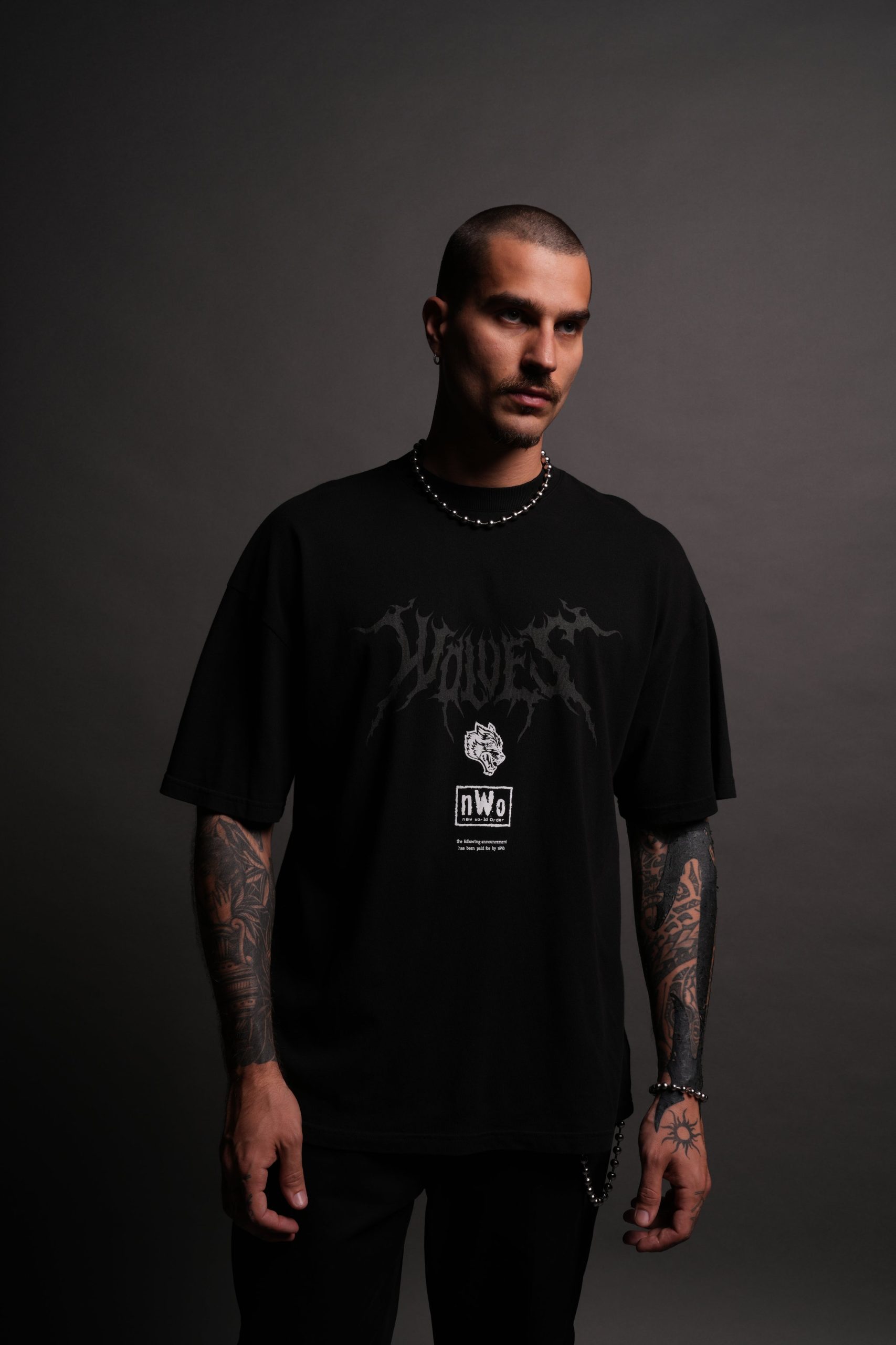 For Life Premium Oversized Tee in Black/Blue - Image 2