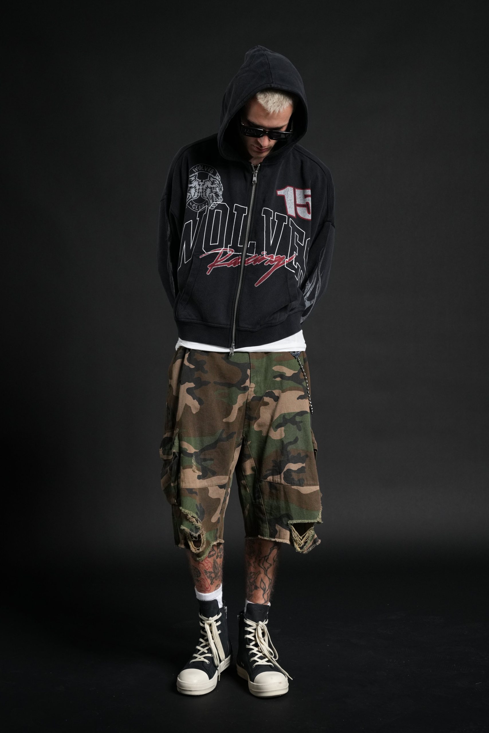 Race Inferno Vex Double Zip Hoodie in Black - Image 6