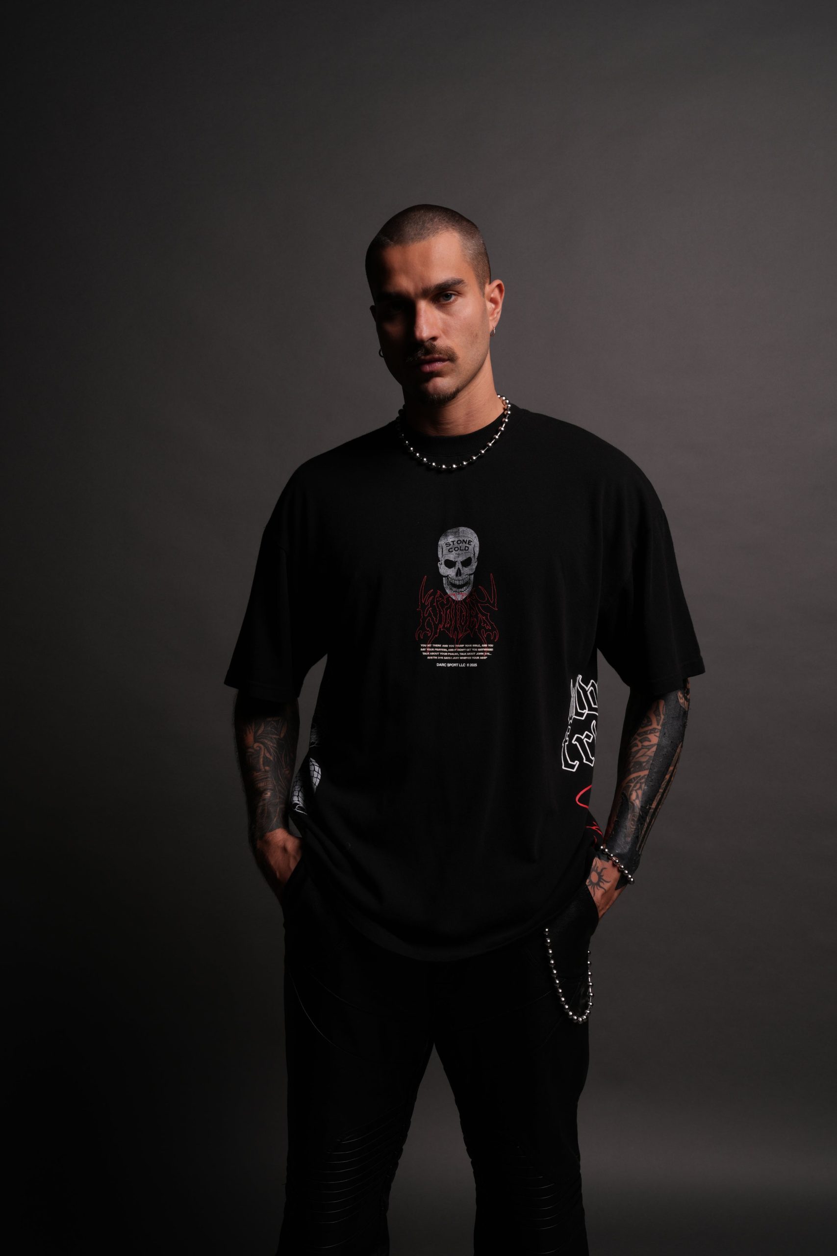 Austin 3:16 Premium Oversized Tee in Black - Image 2