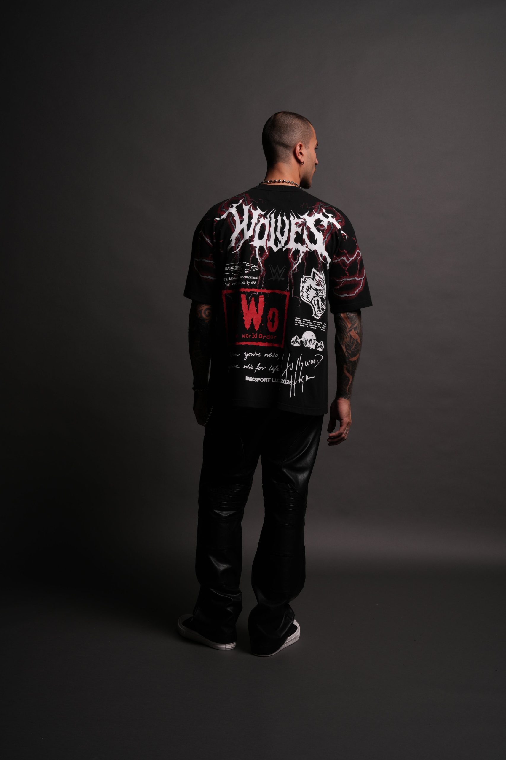 For Life Premium Oversized Tee in Black/Red - Image 5