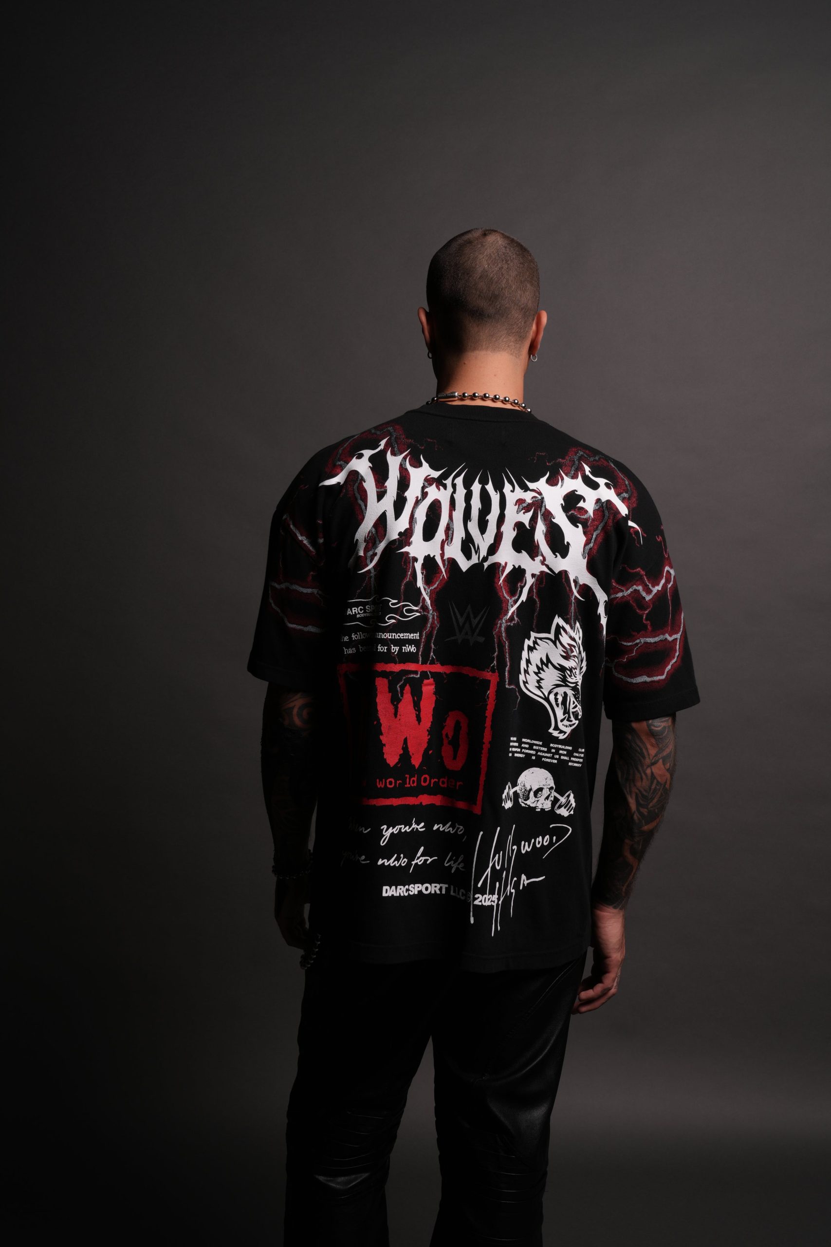 For Life Premium Oversized Tee in Black/Red - Image 4
