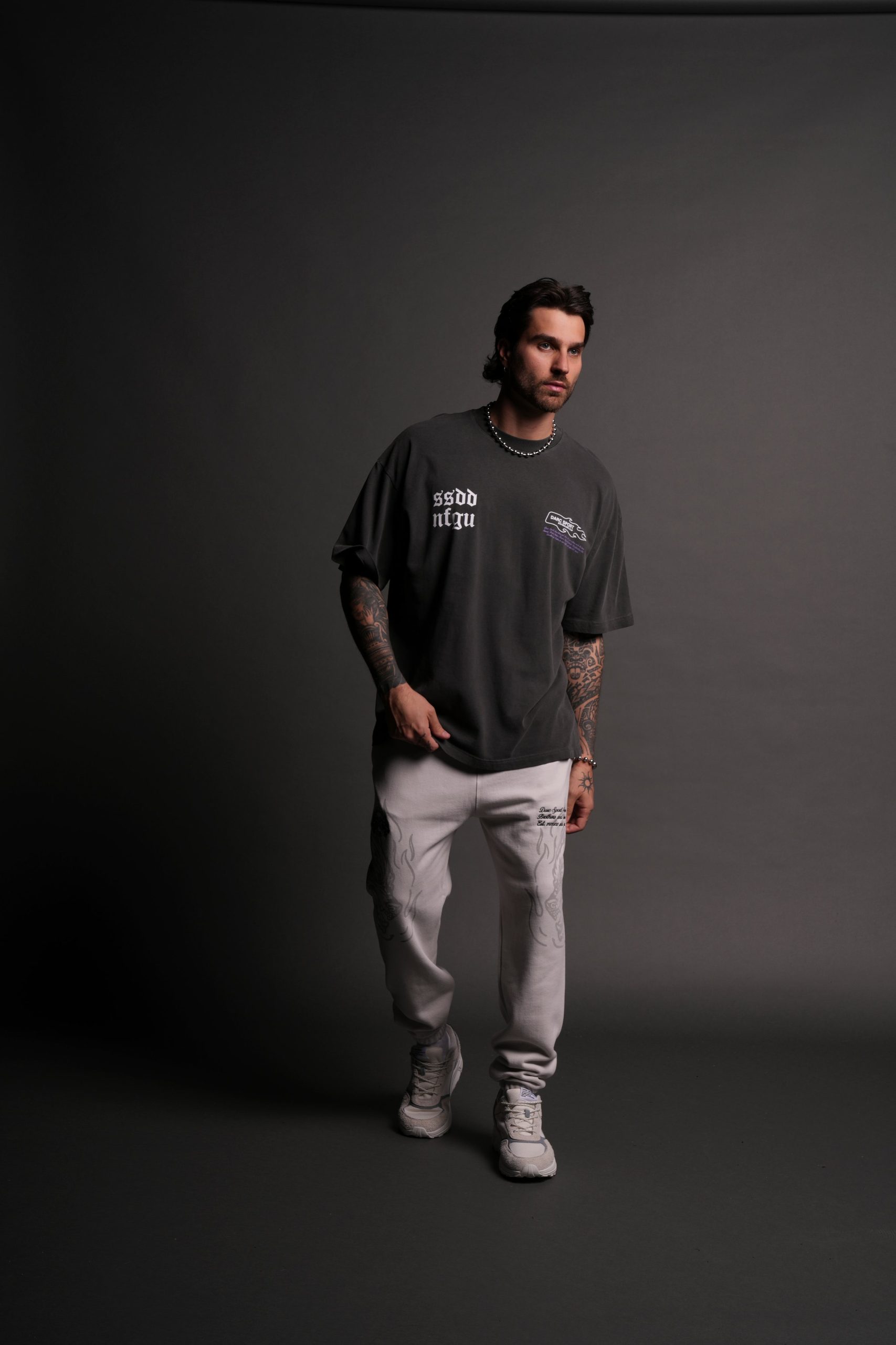 Three Wolves Premium Oversized Tee in Wolf Gray - Image 4