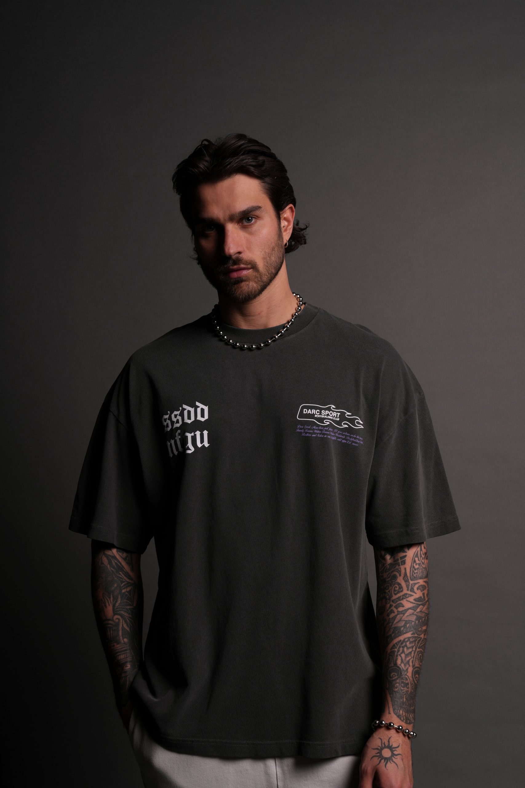 Three Wolves Premium Oversized Tee in Wolf Gray - Image 2