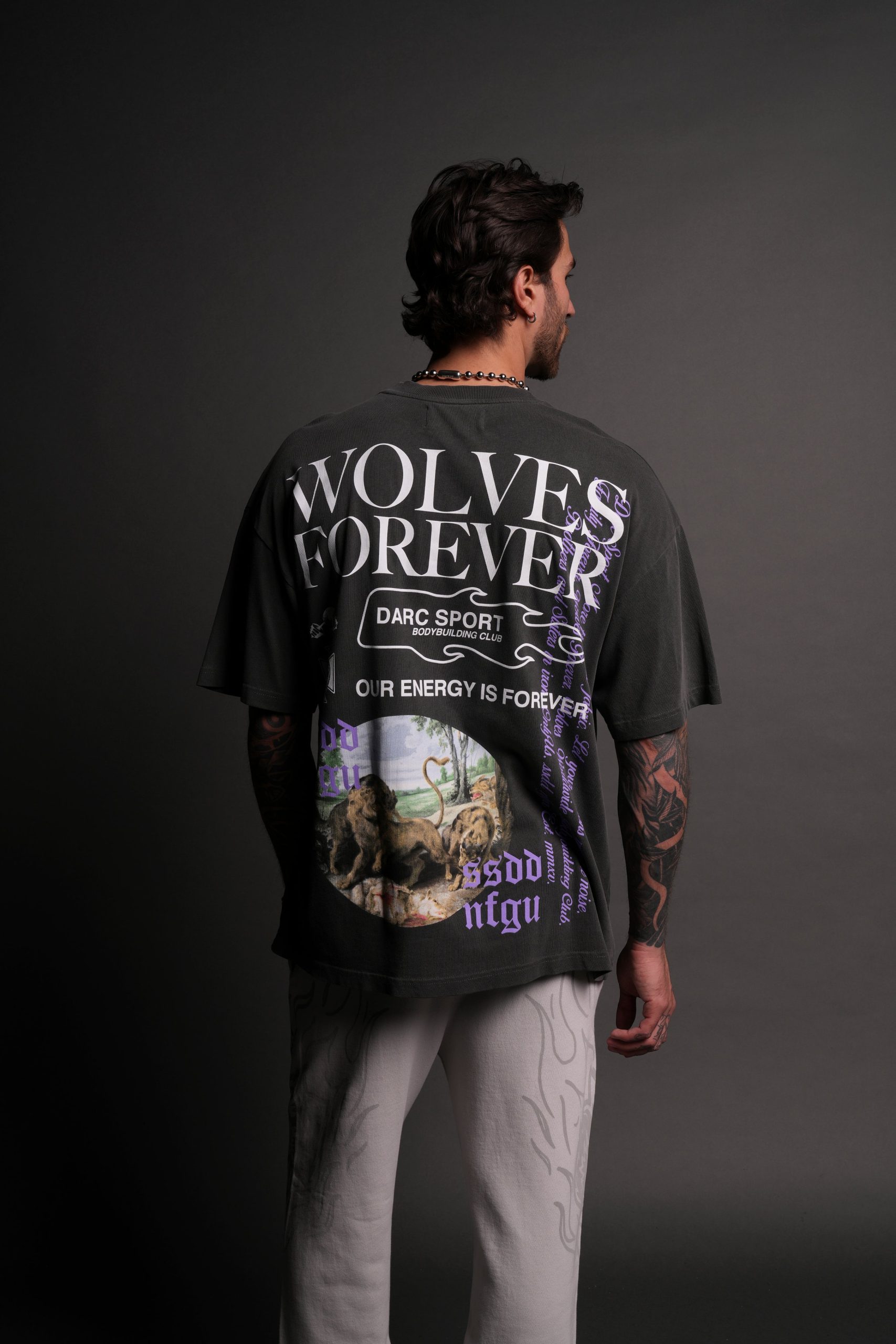 Three Wolves Premium Oversized Tee in Wolf Gray - Image 5