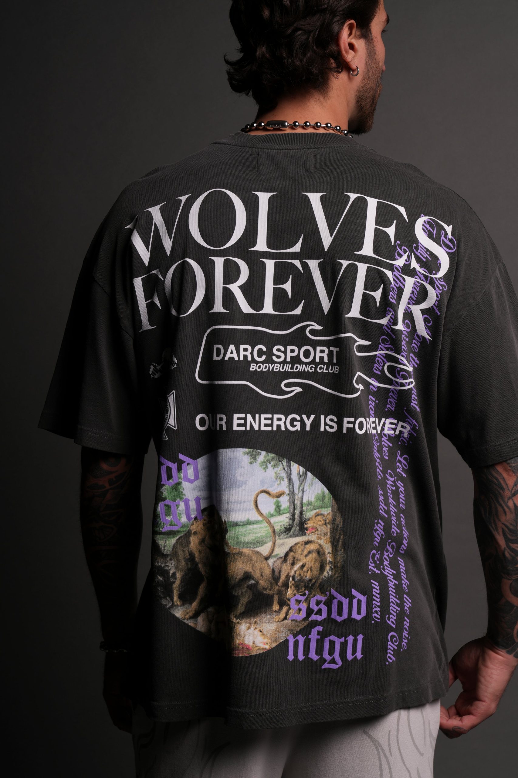 Three Wolves Premium Oversized Tee in Wolf Gray - Image 9