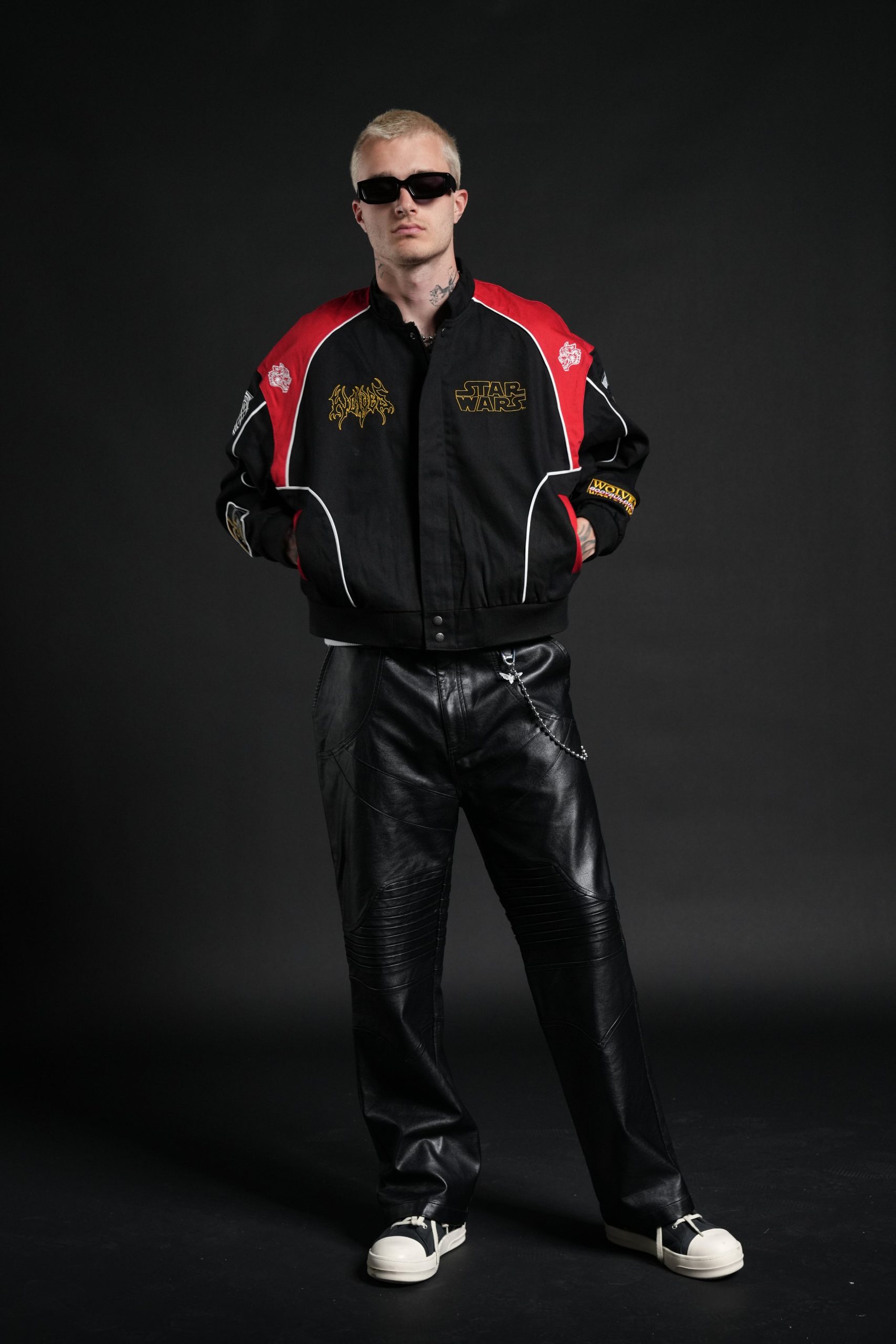 You Underestimate My Power Grit Road Racing Jacket in Black/Red - Image 5