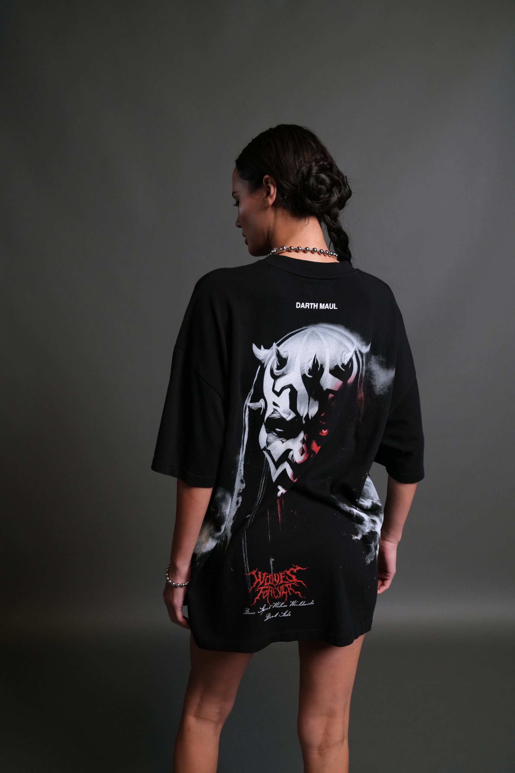 Dark Rage Side By Side Series Premium Oversized Tee in Black - Image 4