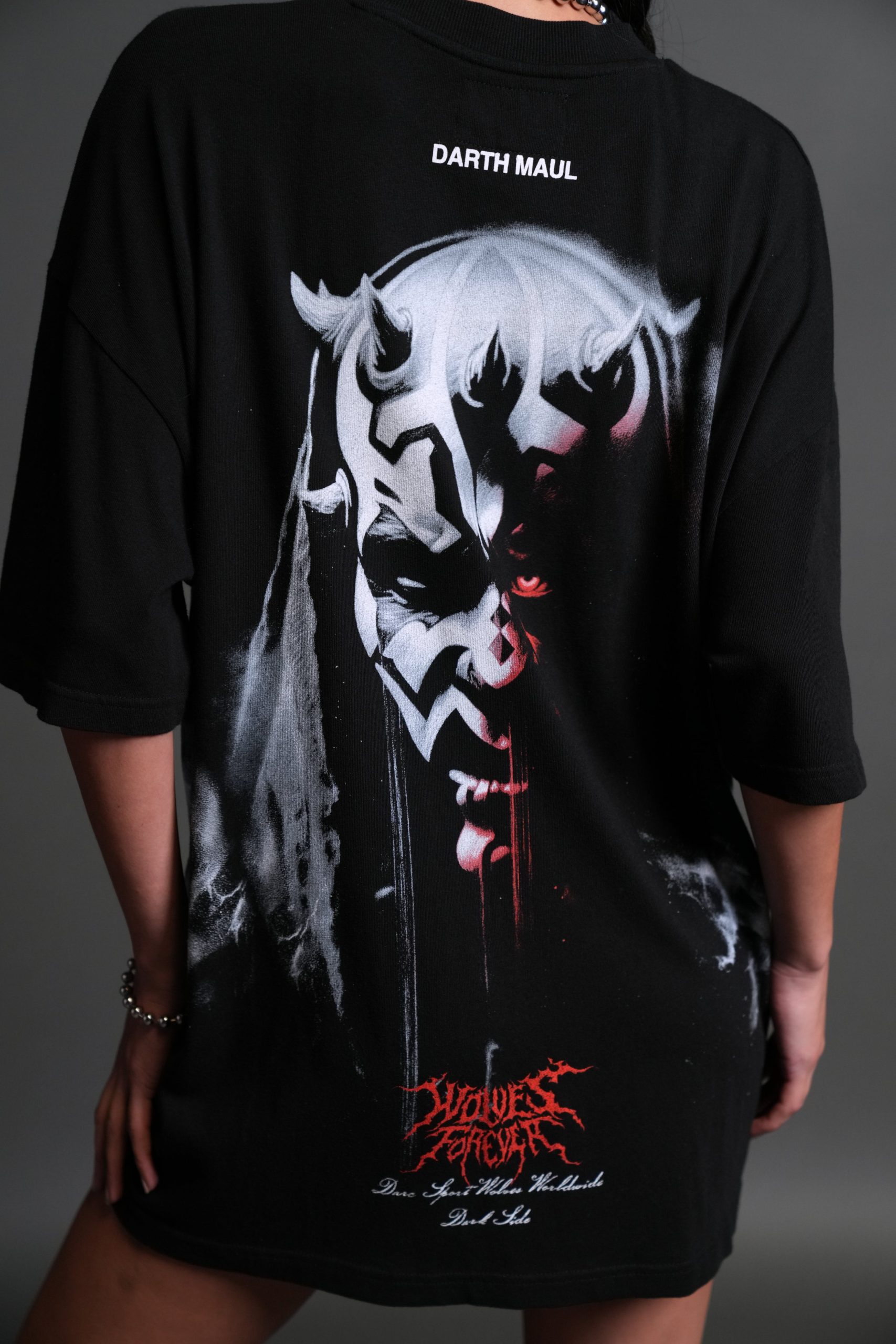Dark Rage Side By Side Series Premium Oversized Tee in Black - Image 8