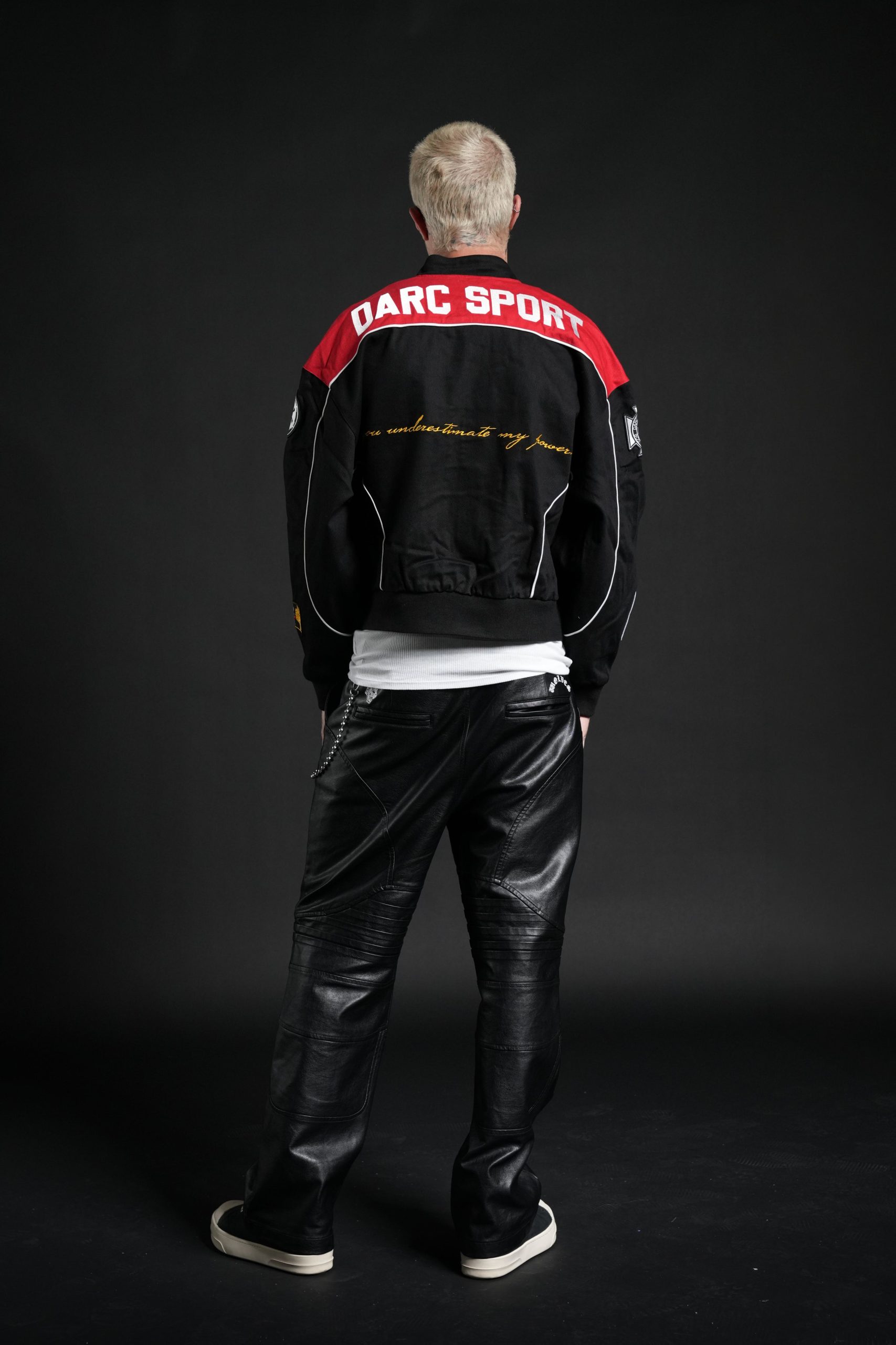You Underestimate My Power Grit Road Racing Jacket in Black/Red - Image 6