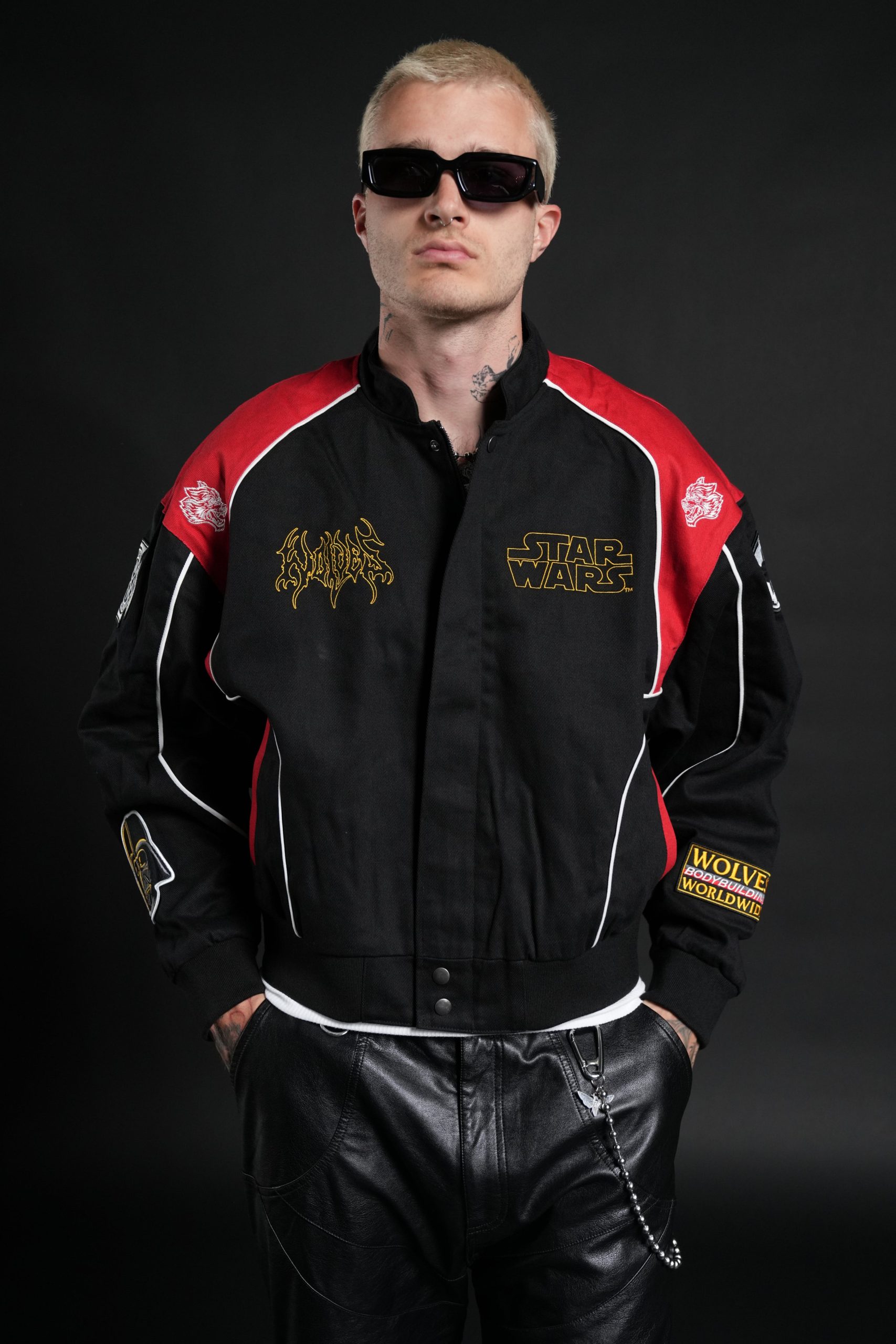 You Underestimate My Power Grit Road Racing Jacket in Black/Red - Image 4