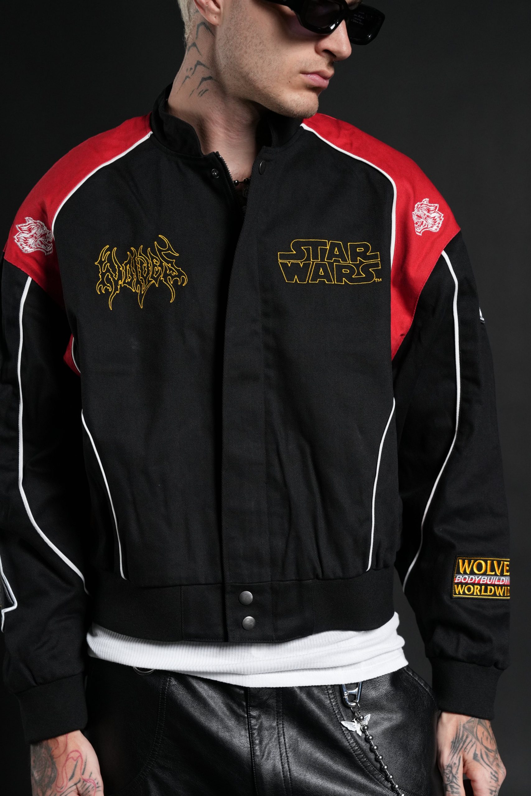 You Underestimate My Power Grit Road Racing Jacket in Black/Red - Image 15