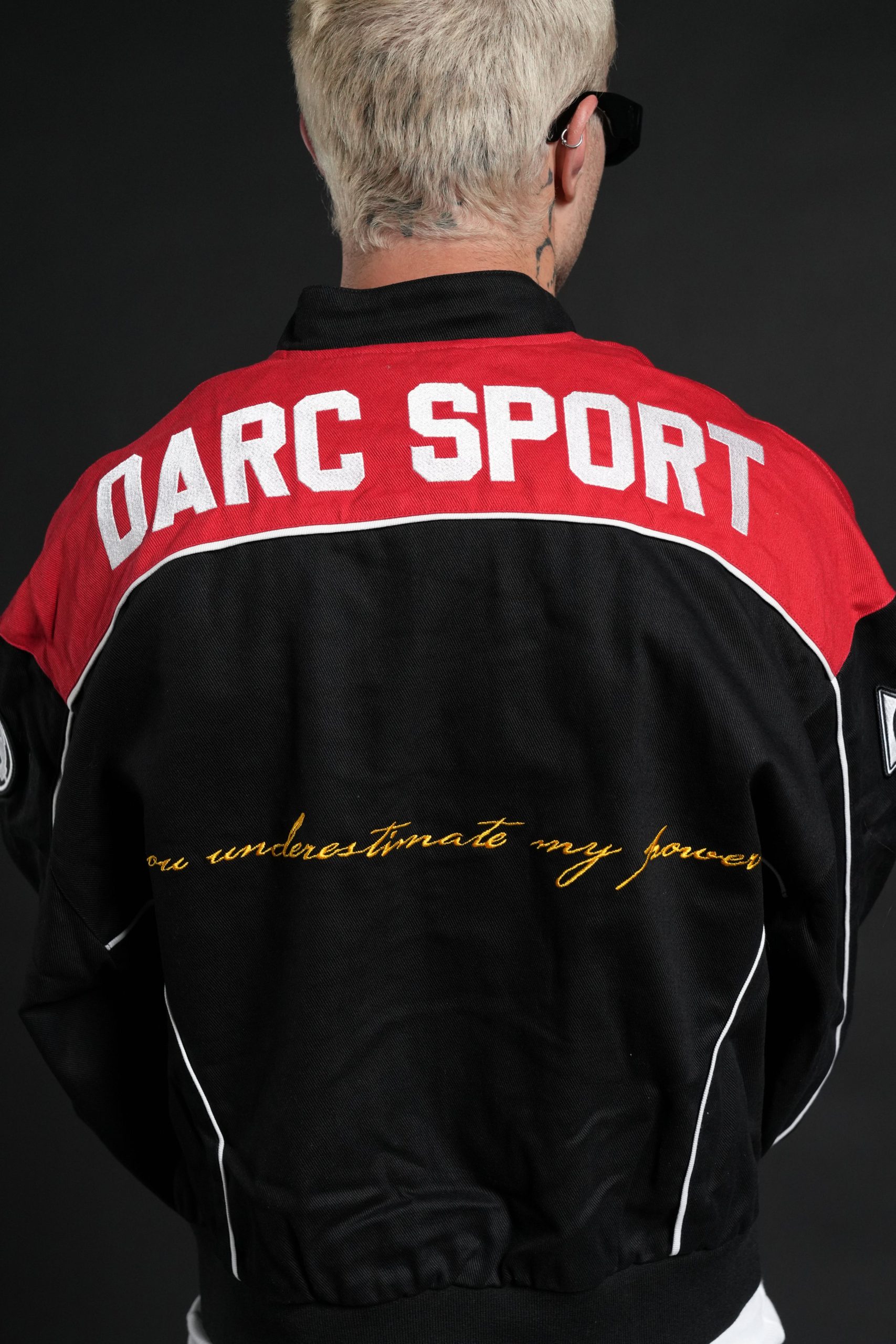 You Underestimate My Power Grit Road Racing Jacket in Black/Red - Image 16