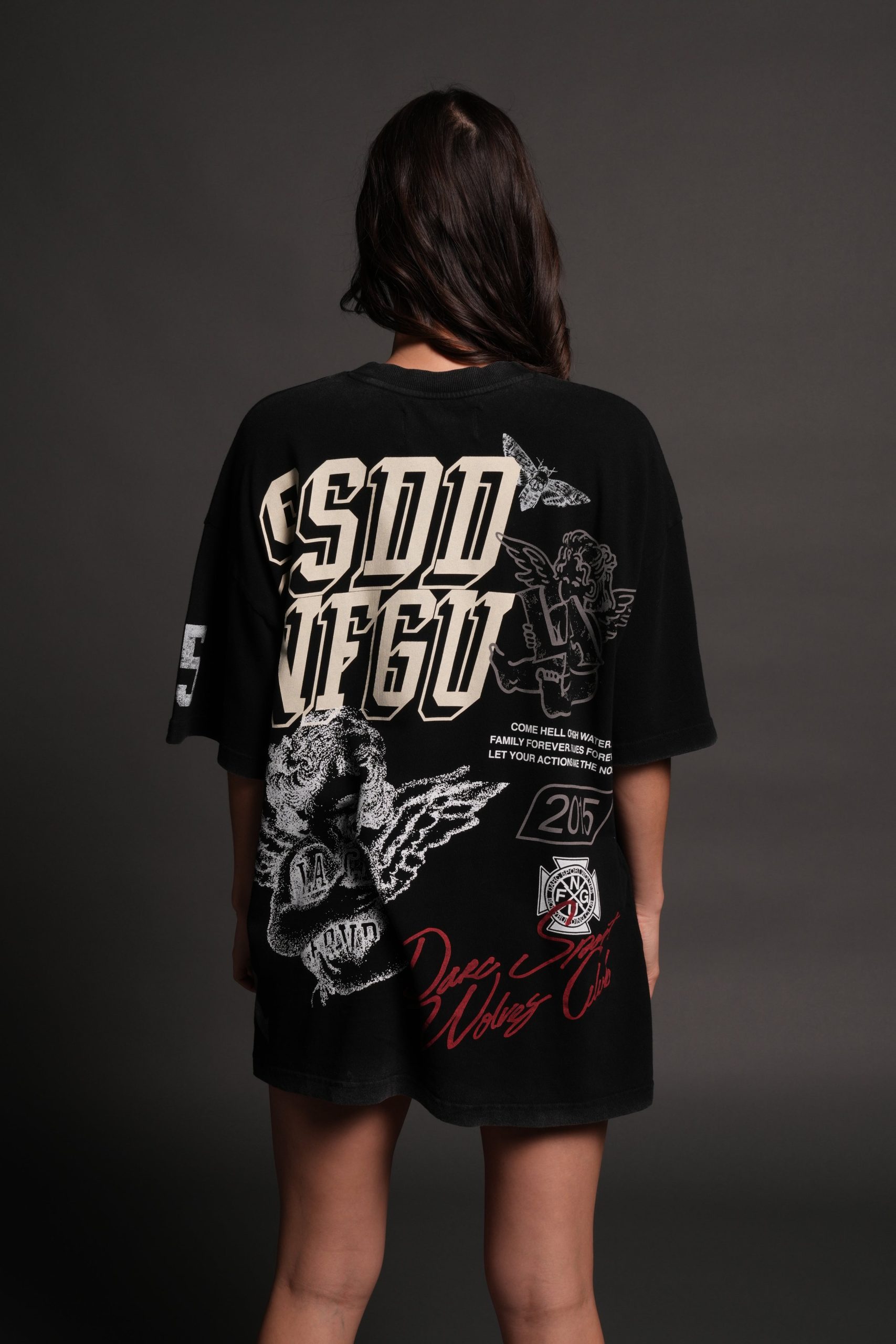 La Ca Frvr Premium Oversized Tee in Black - Image 4