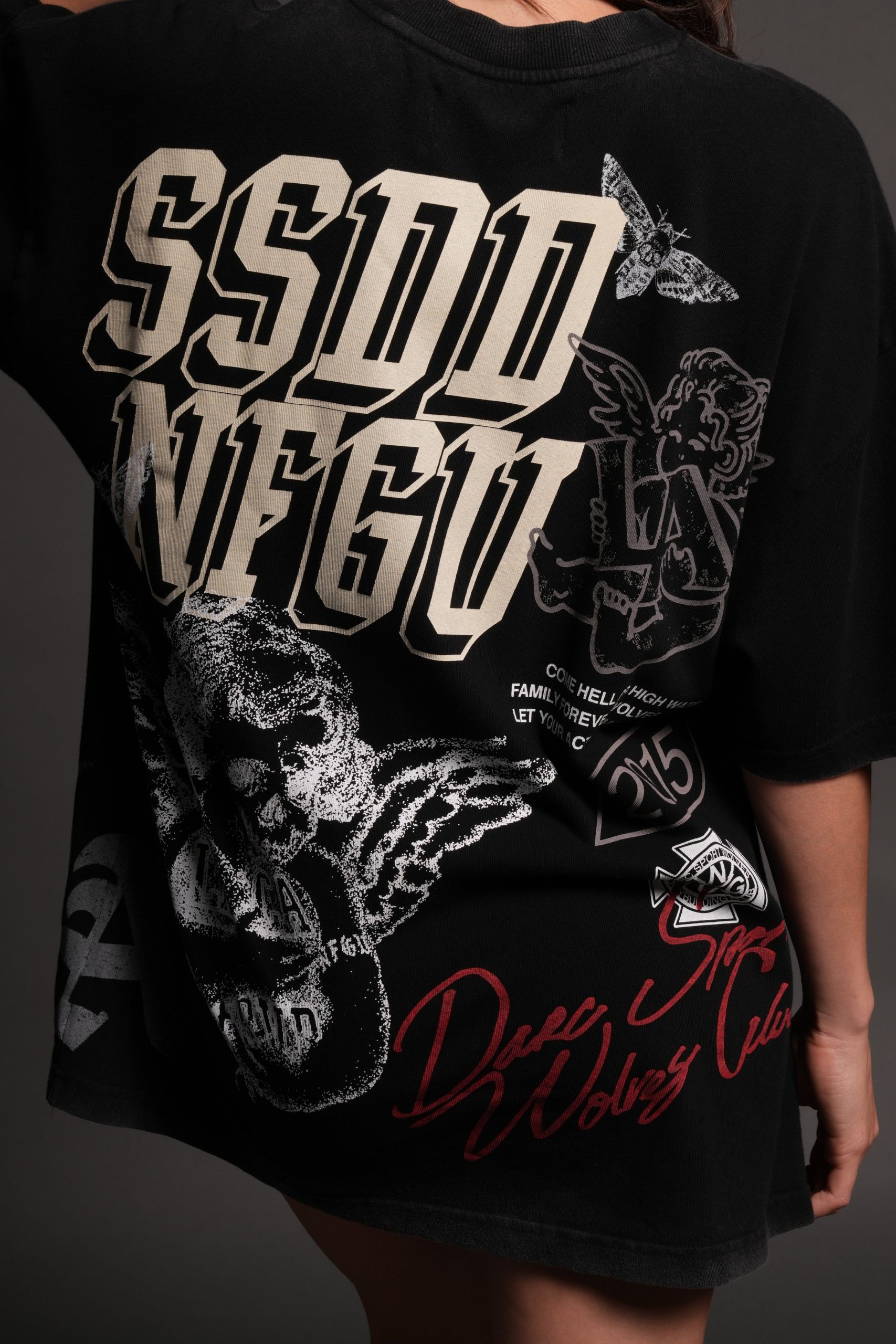 La Ca Frvr Premium Oversized Tee in Black - Image 13