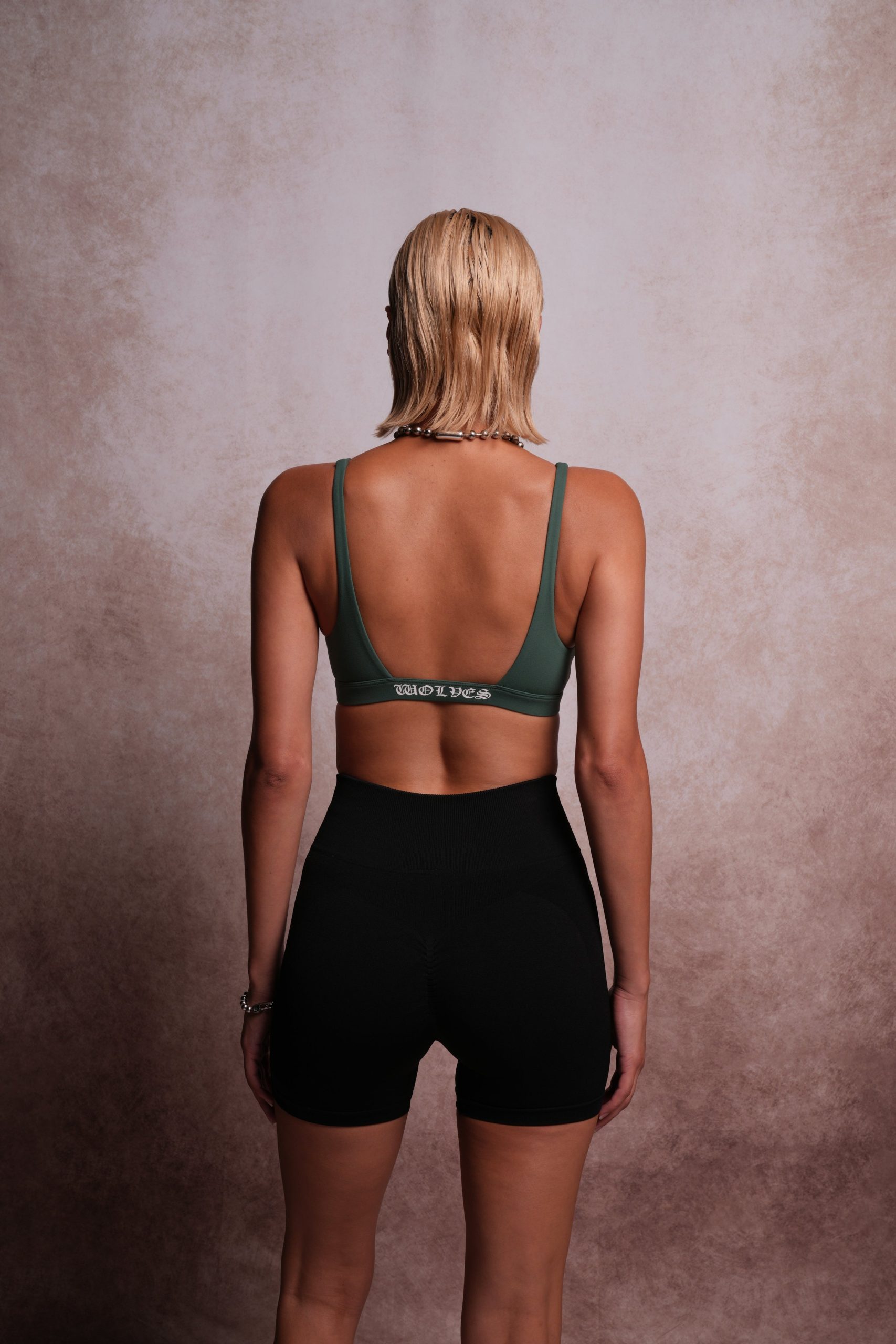 Chopper V Sports Bra in Hunter Green - Image 2