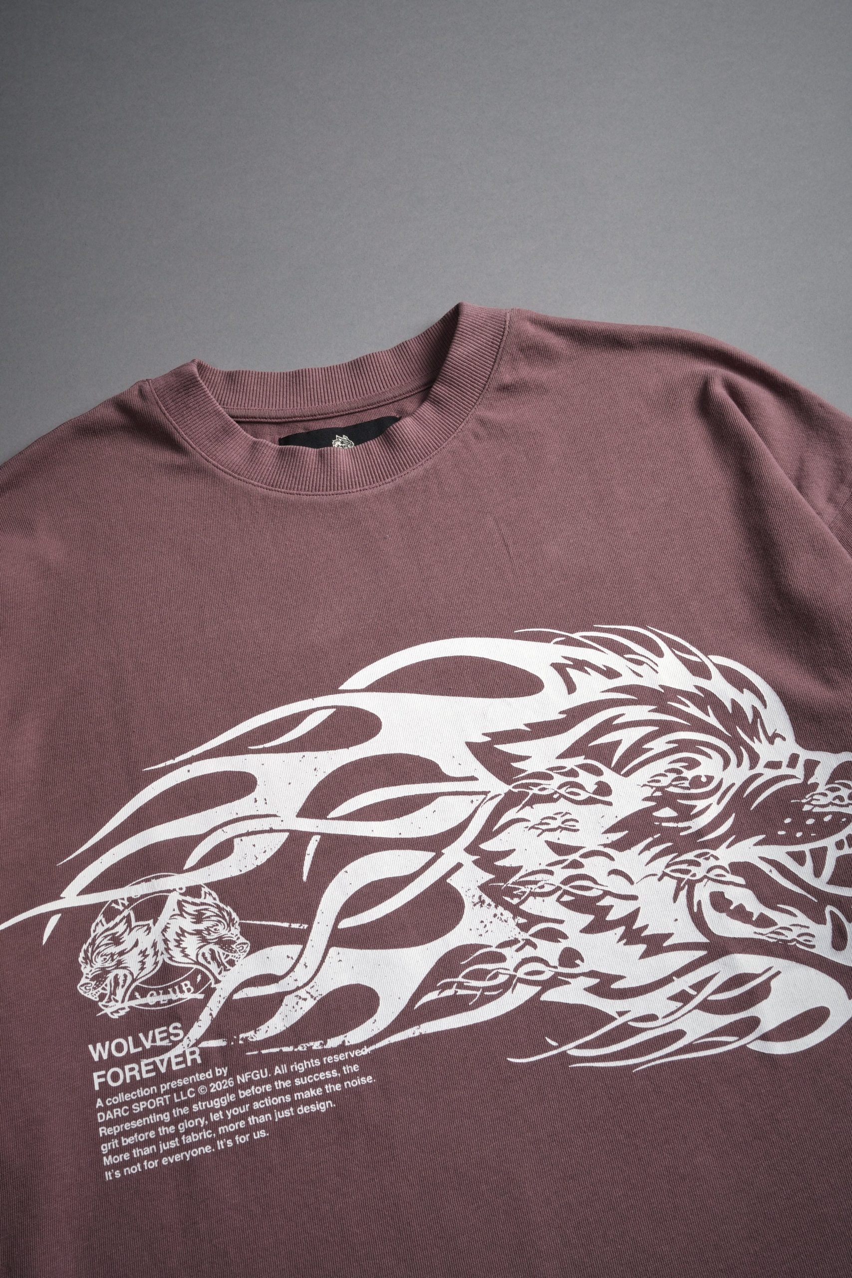 Wolf of the Flame Premium Box Cut Tee in Mauve - Image 7