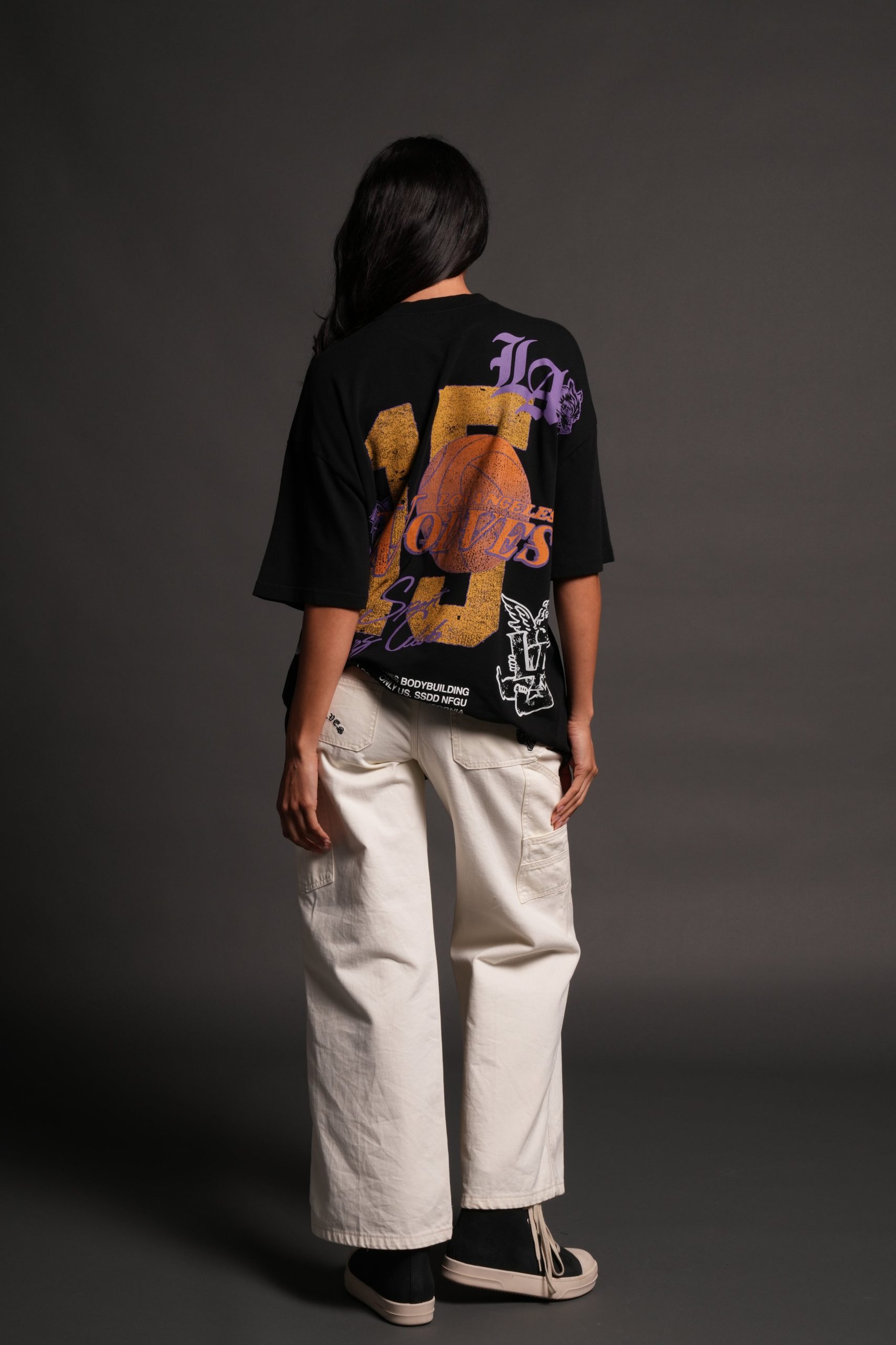 La Has Your Back Premium Oversized Tee in Black - Image 12