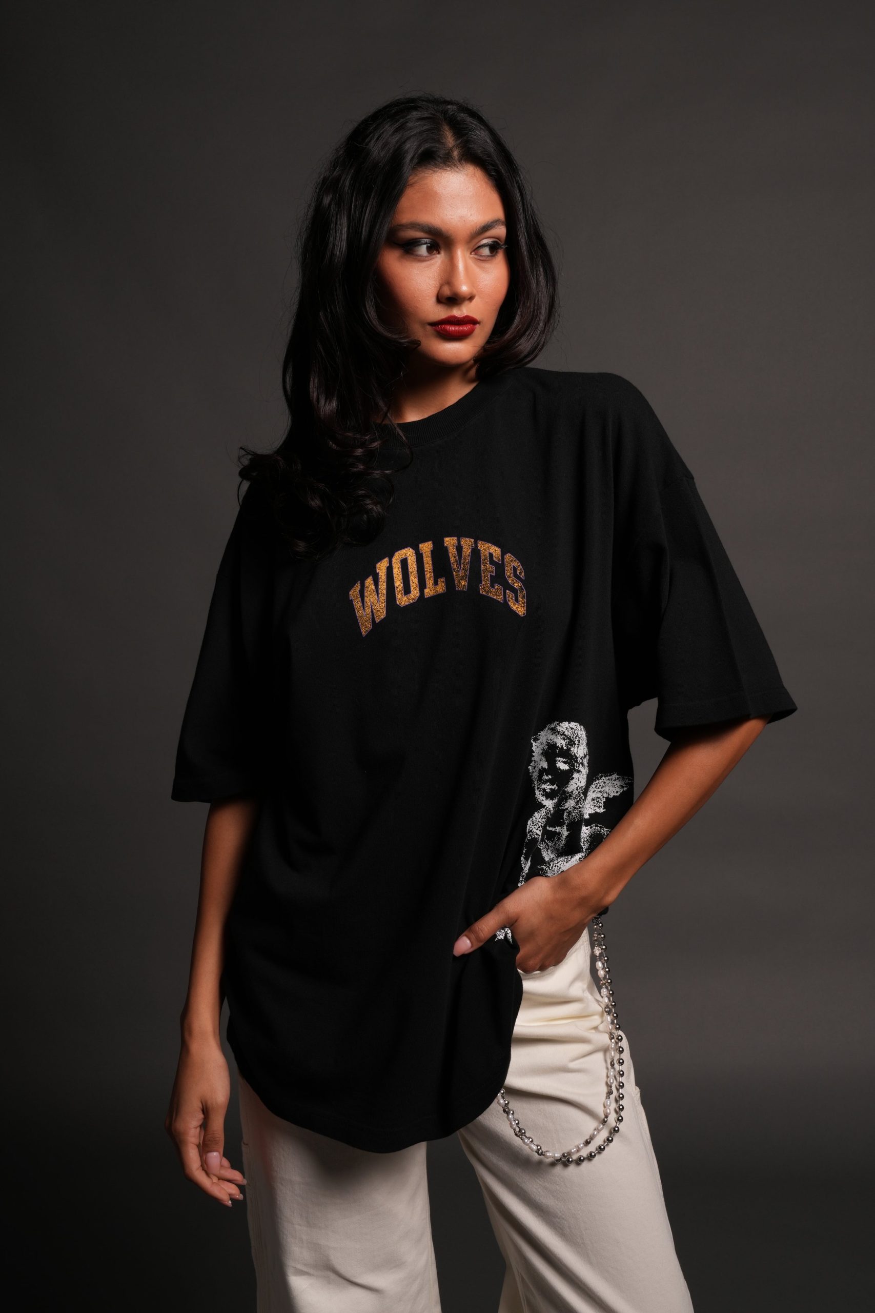 La Has Your Back Premium Oversized Tee in Black - Image 9