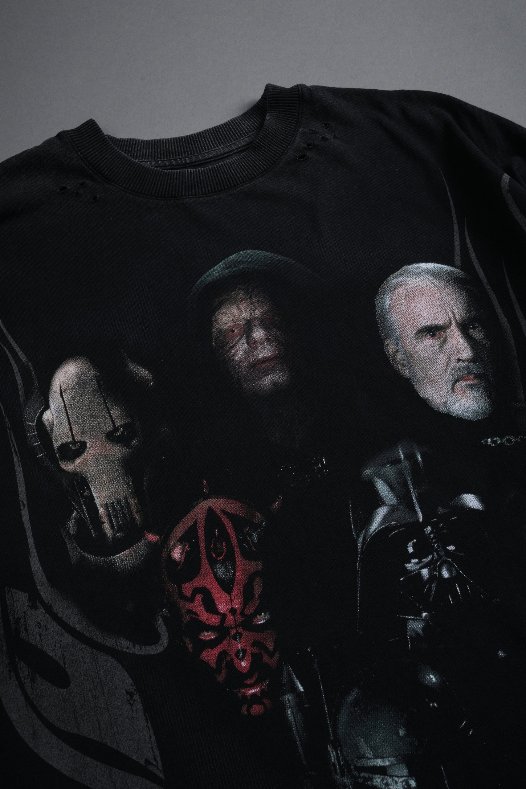 Dark Order Distressed Grunge Mid Length Raw Hem Tee V2 in Black - Image 3