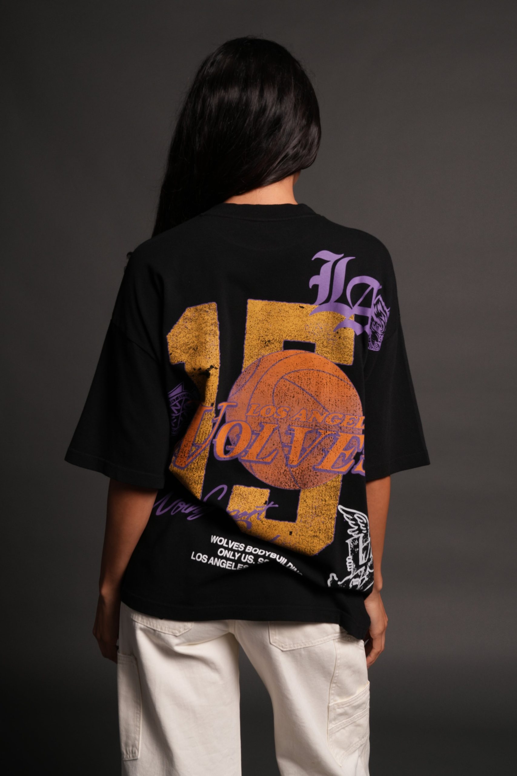 La Has Your Back Premium Oversized Tee in Black - Image 10