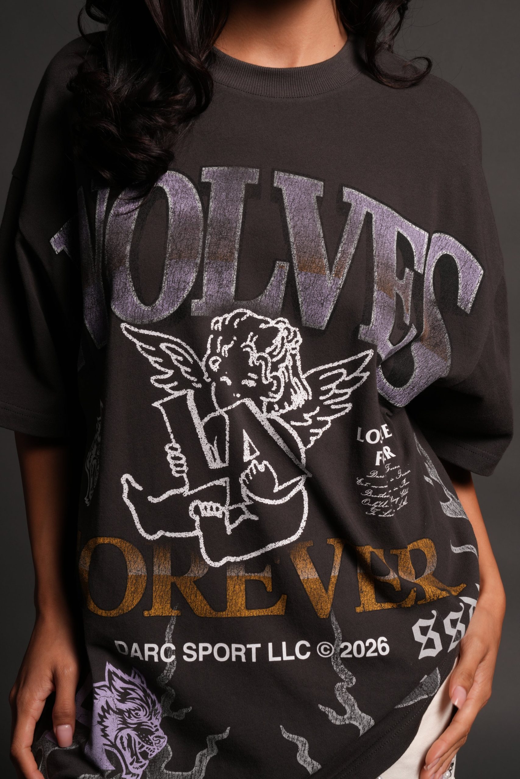 La Heritage Premium Oversized Tee in Wolf Gray - Image 7