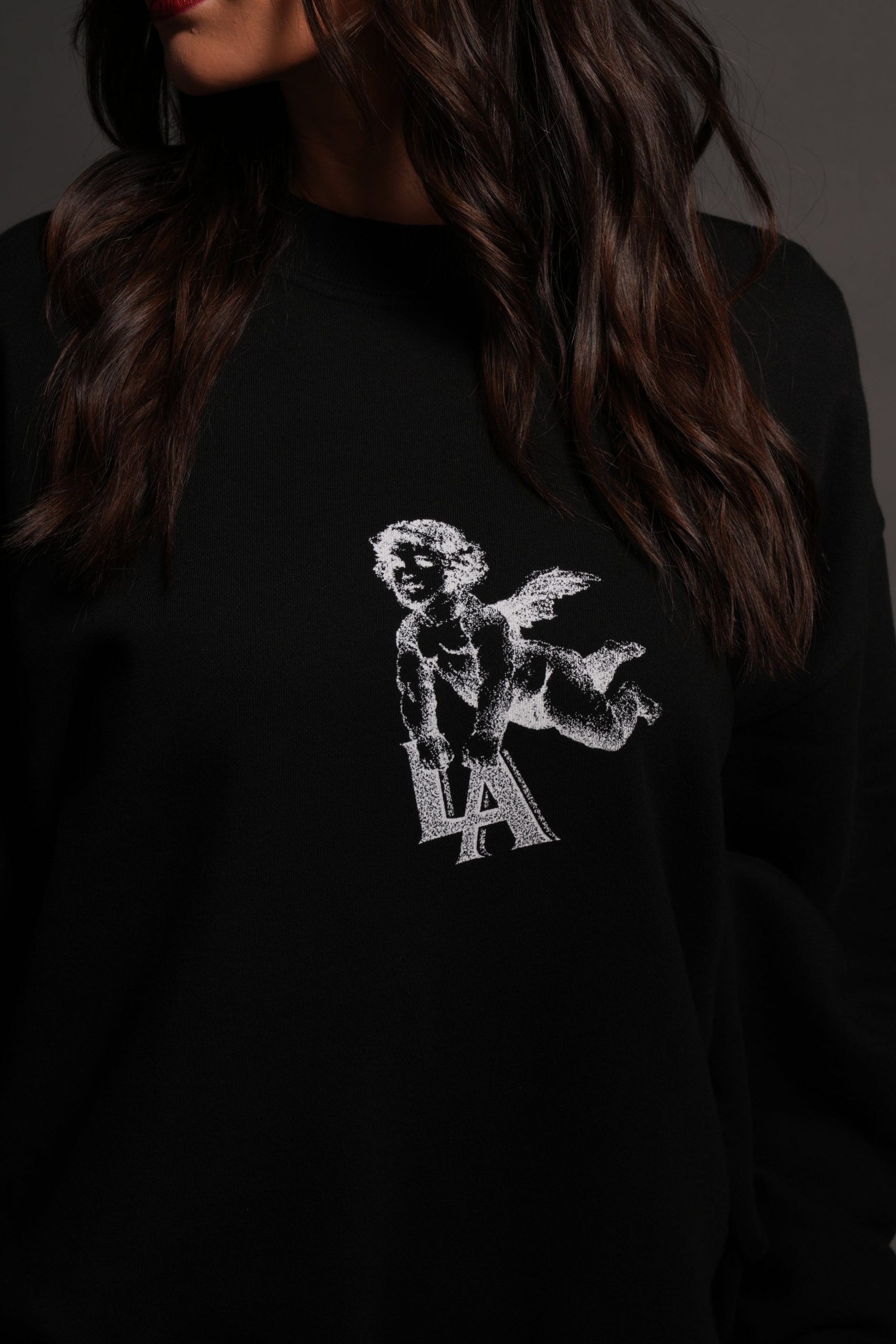La Cherub London Crewneck in Black - Image 17