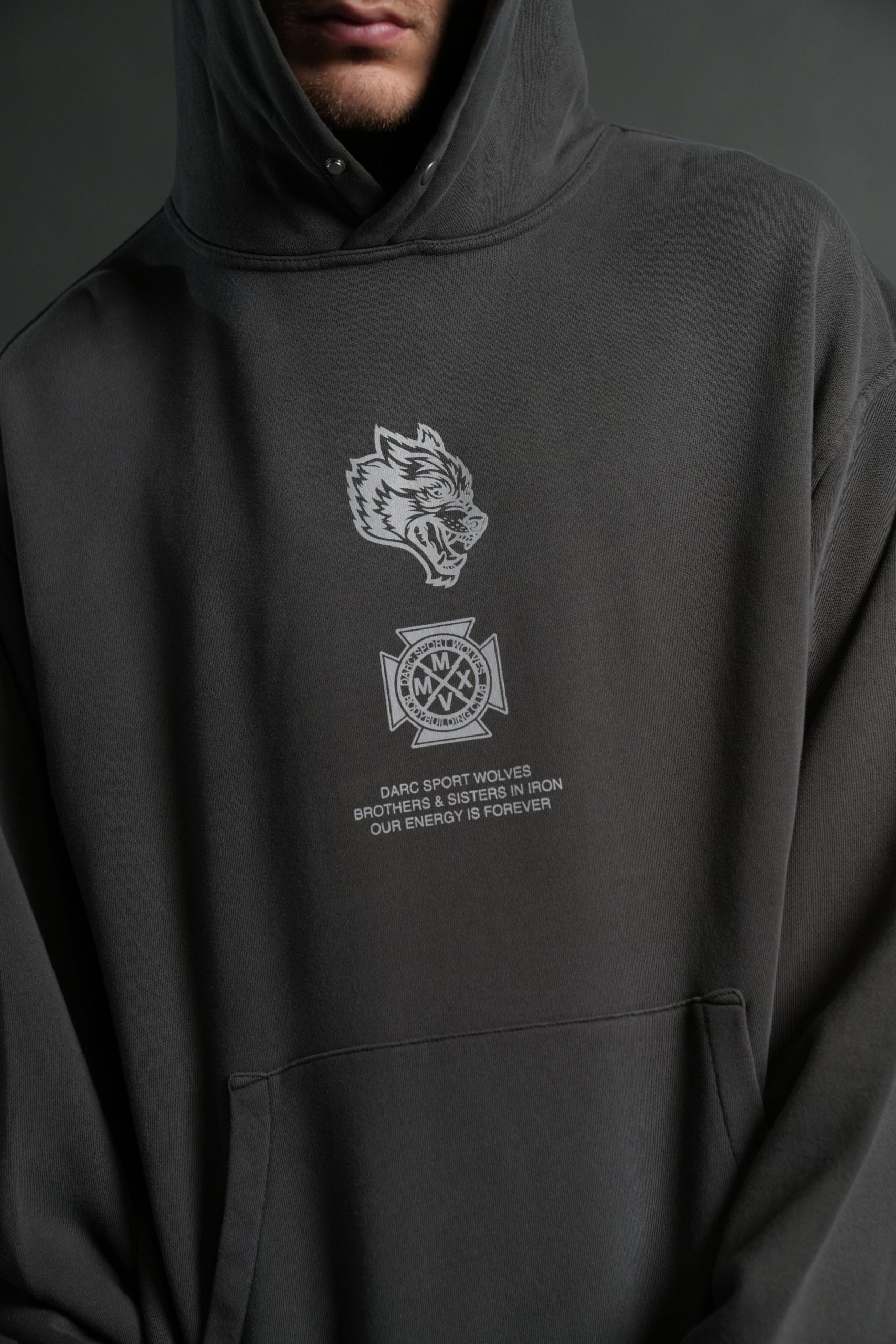 Ashes of the Dark V2 Pierce Hoodie in Wolf Gray Drift Wash - Image 6