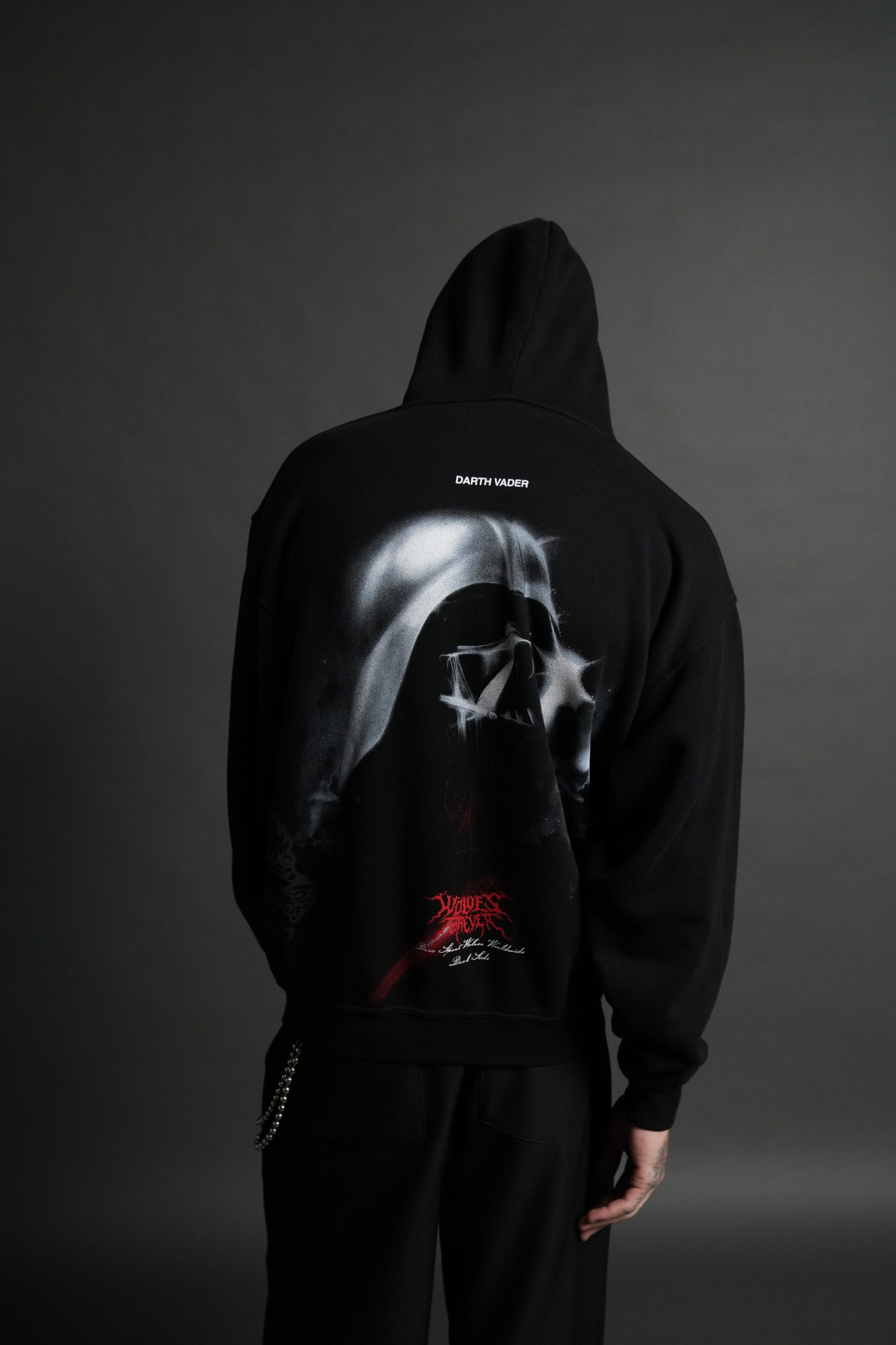 Dark Power Pierce Hoodie in Black - Image 4