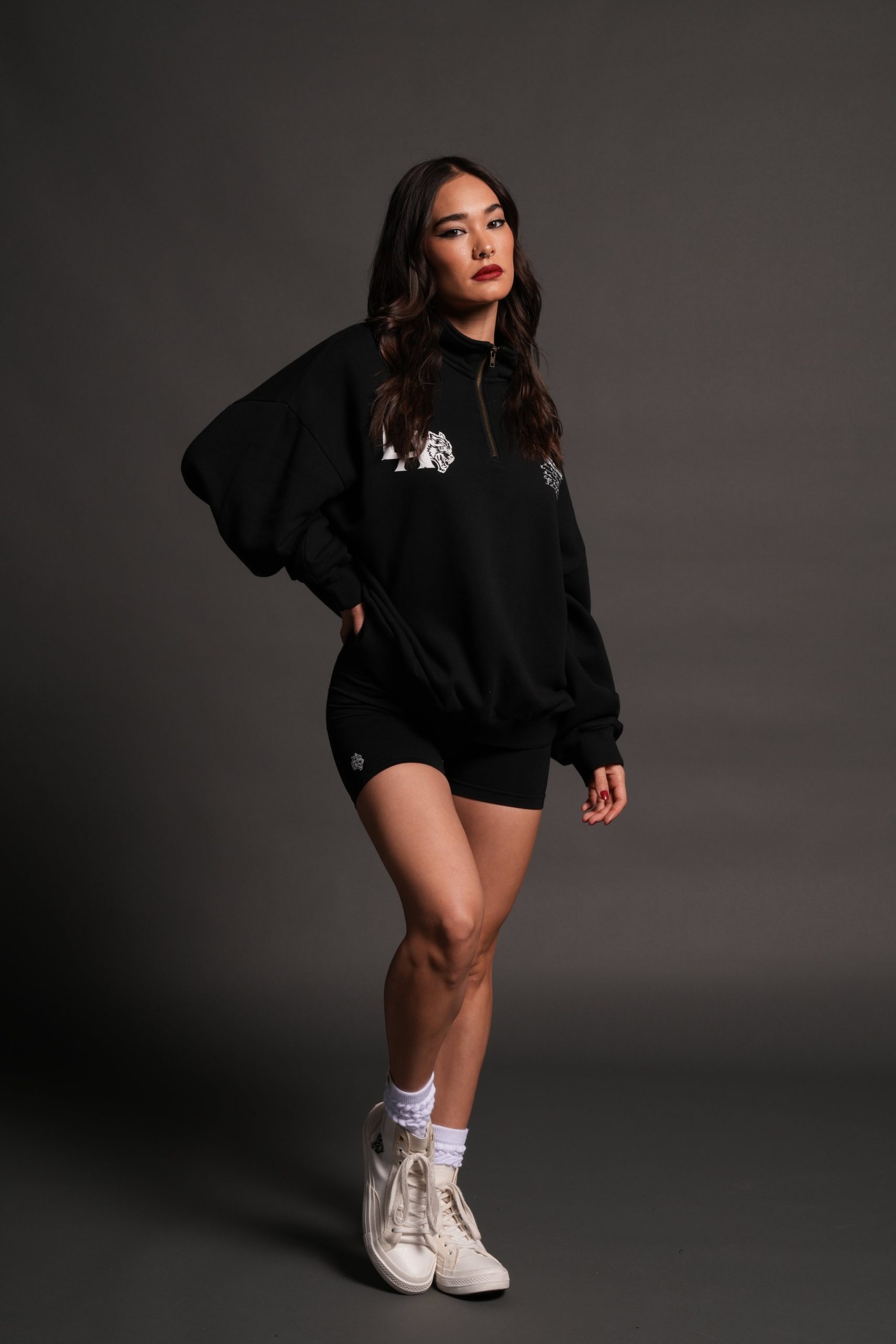 La Wolves V2 Duke 1/4 Zip Mock Neck in Black - Image 10