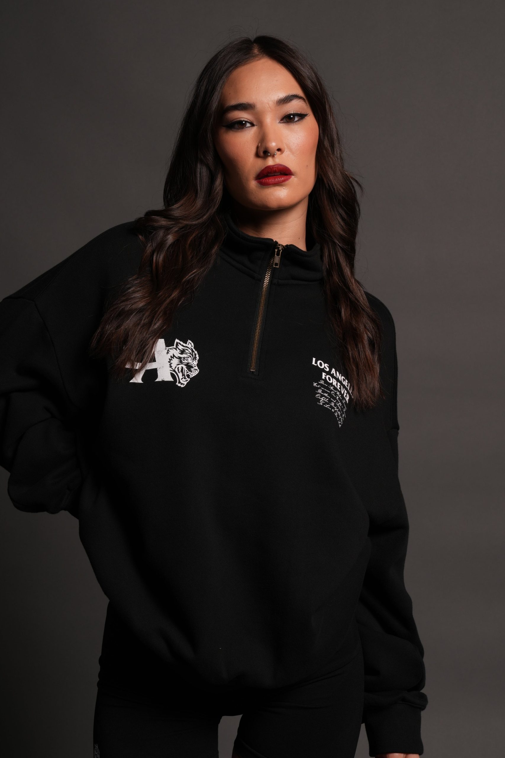 La Wolves V2 Duke 1/4 Zip Mock Neck in Black - Image 8