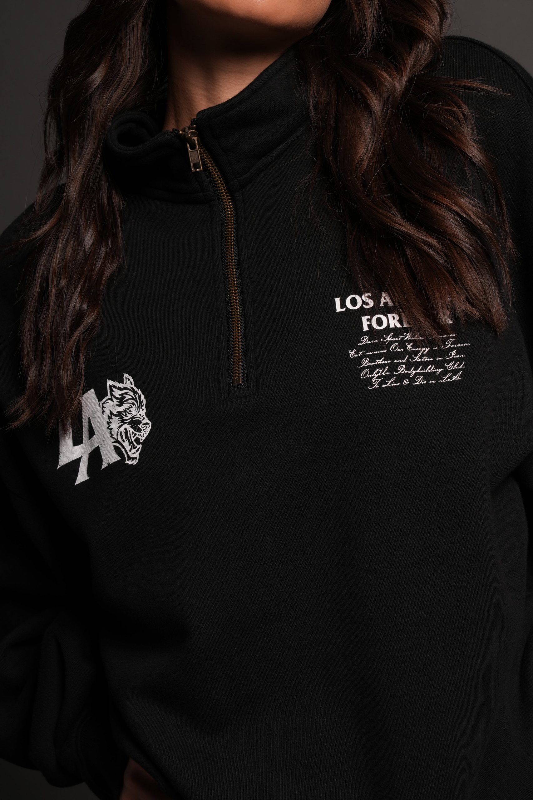 La Wolves V2 Duke 1/4 Zip Mock Neck in Black - Image 12