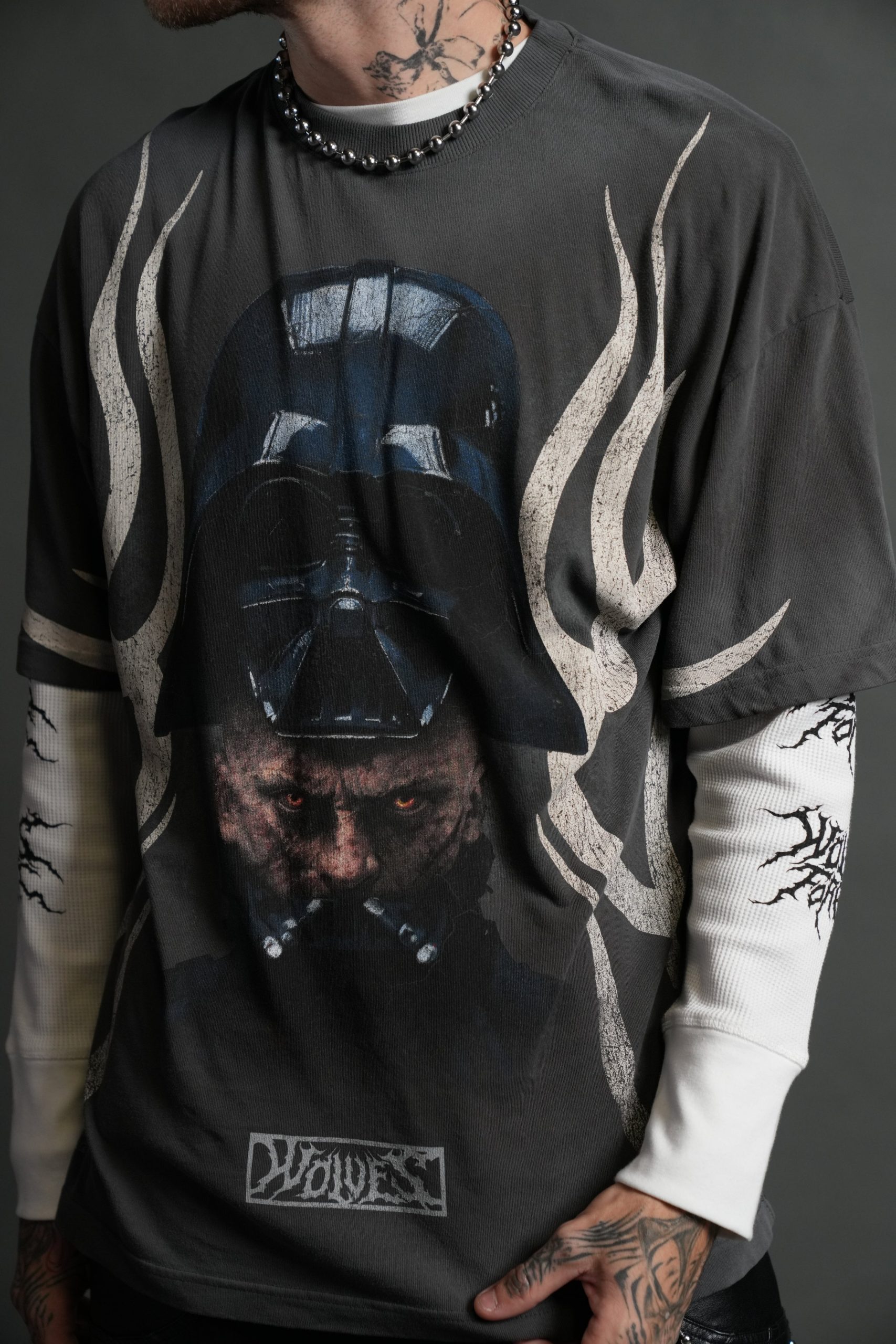 Ashes of the Dark V2 Premium Oversized Tee in Wolf Gray Drift Wash - Image 7