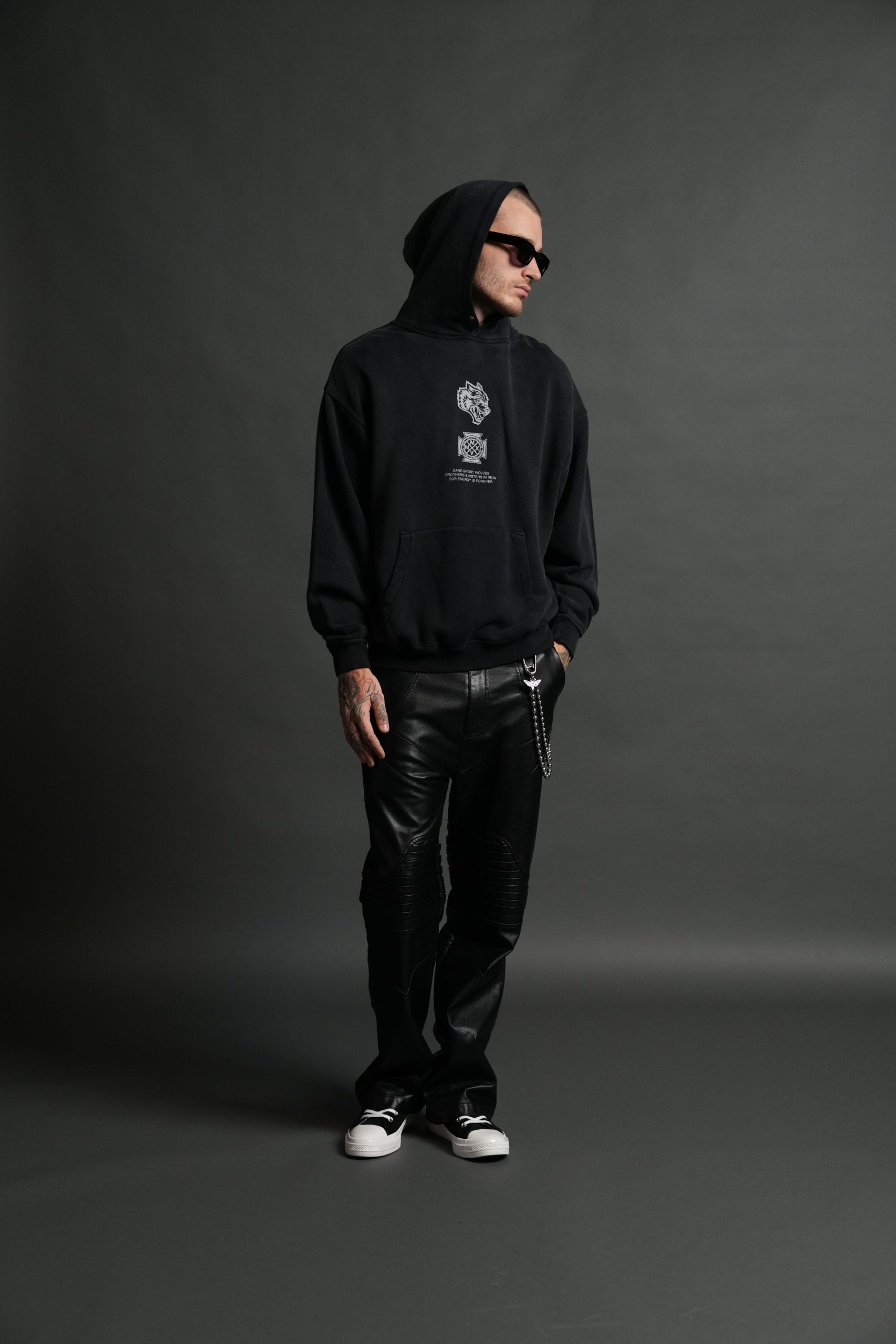 Ashes of the Dark V2 Pierce Hoodie in Black Drift Wash - Image 5