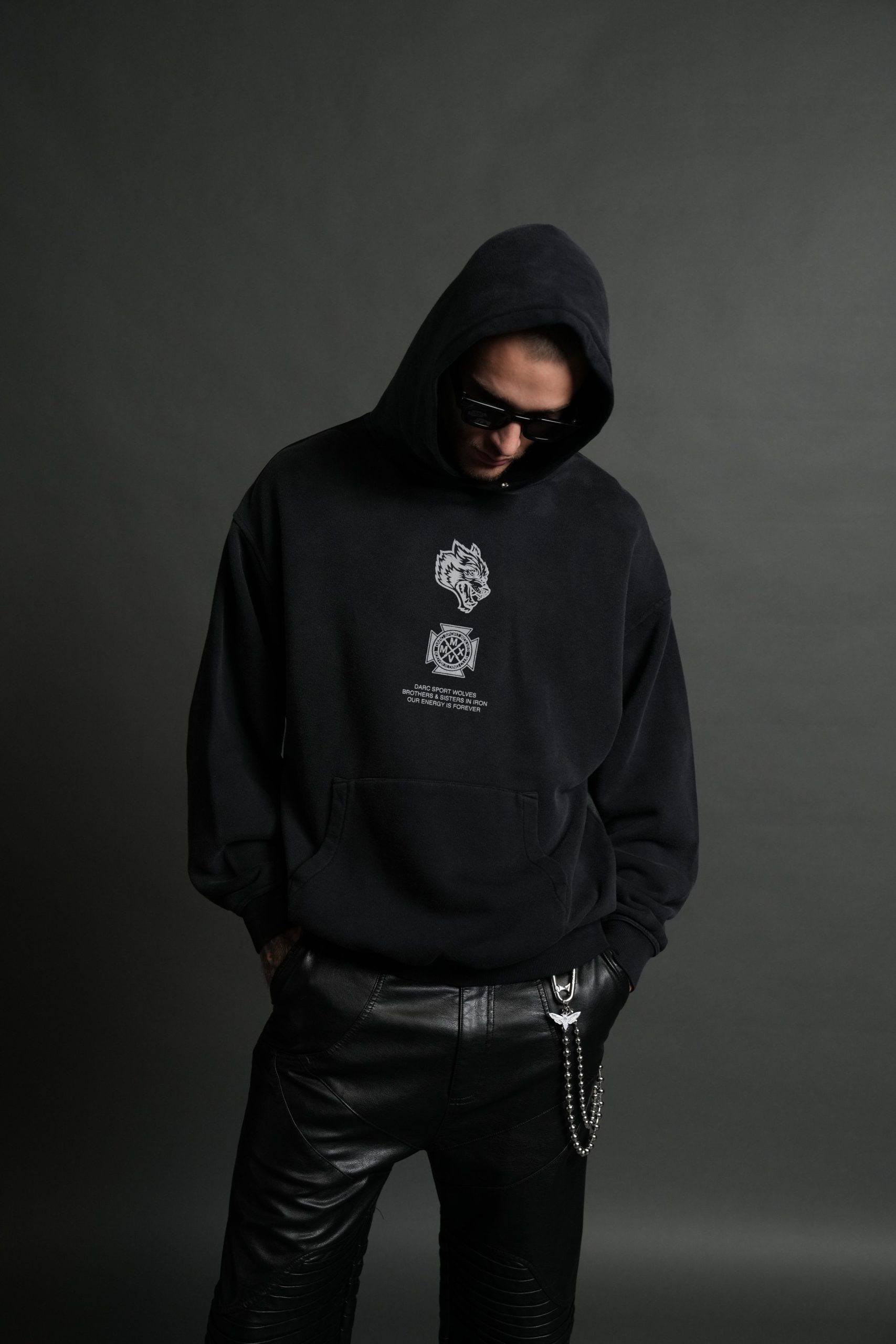 Ashes of the Dark V2 Pierce Hoodie in Black Drift Wash - Image 2