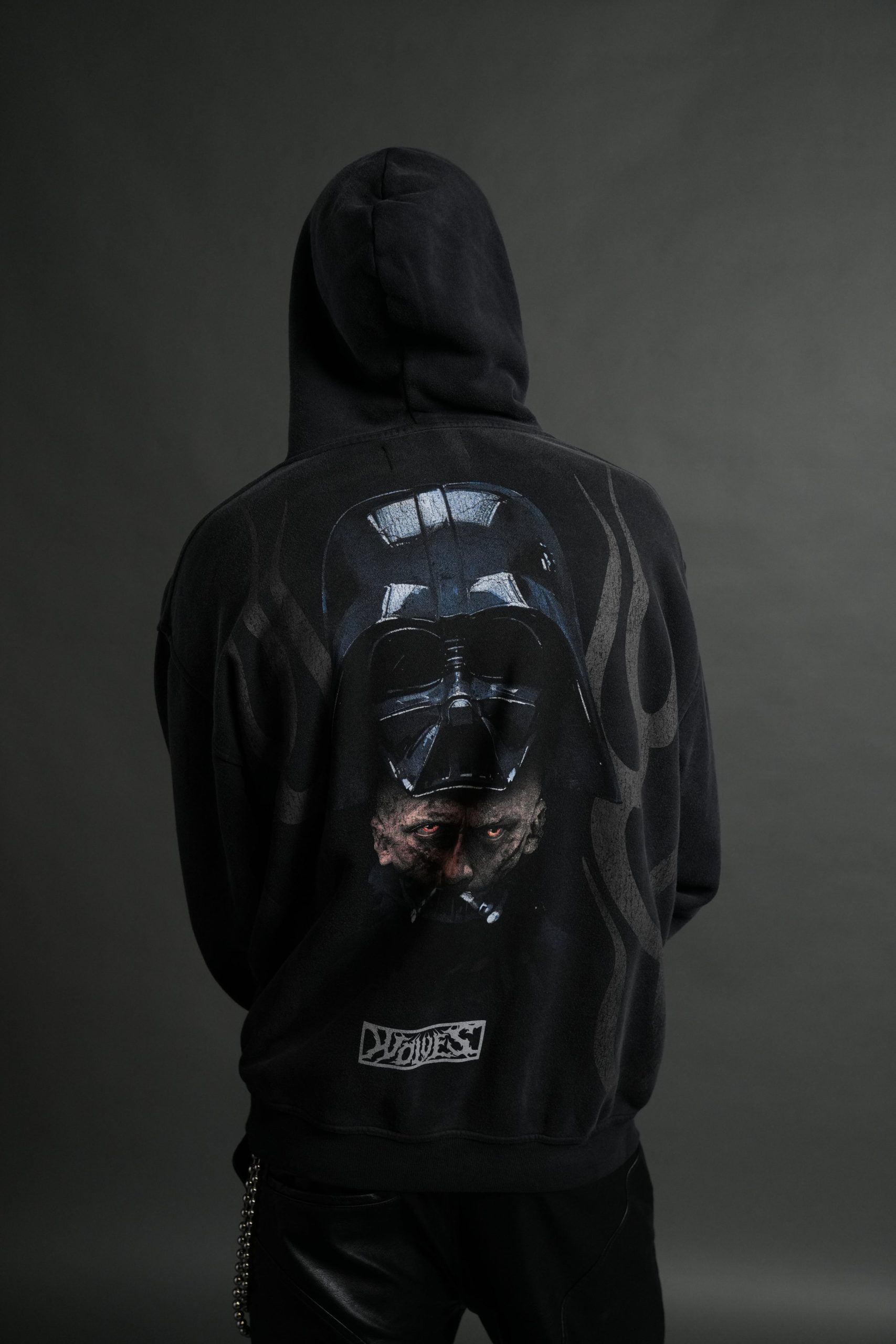 Ashes of the Dark V2 Pierce Hoodie in Black Drift Wash - Image 4