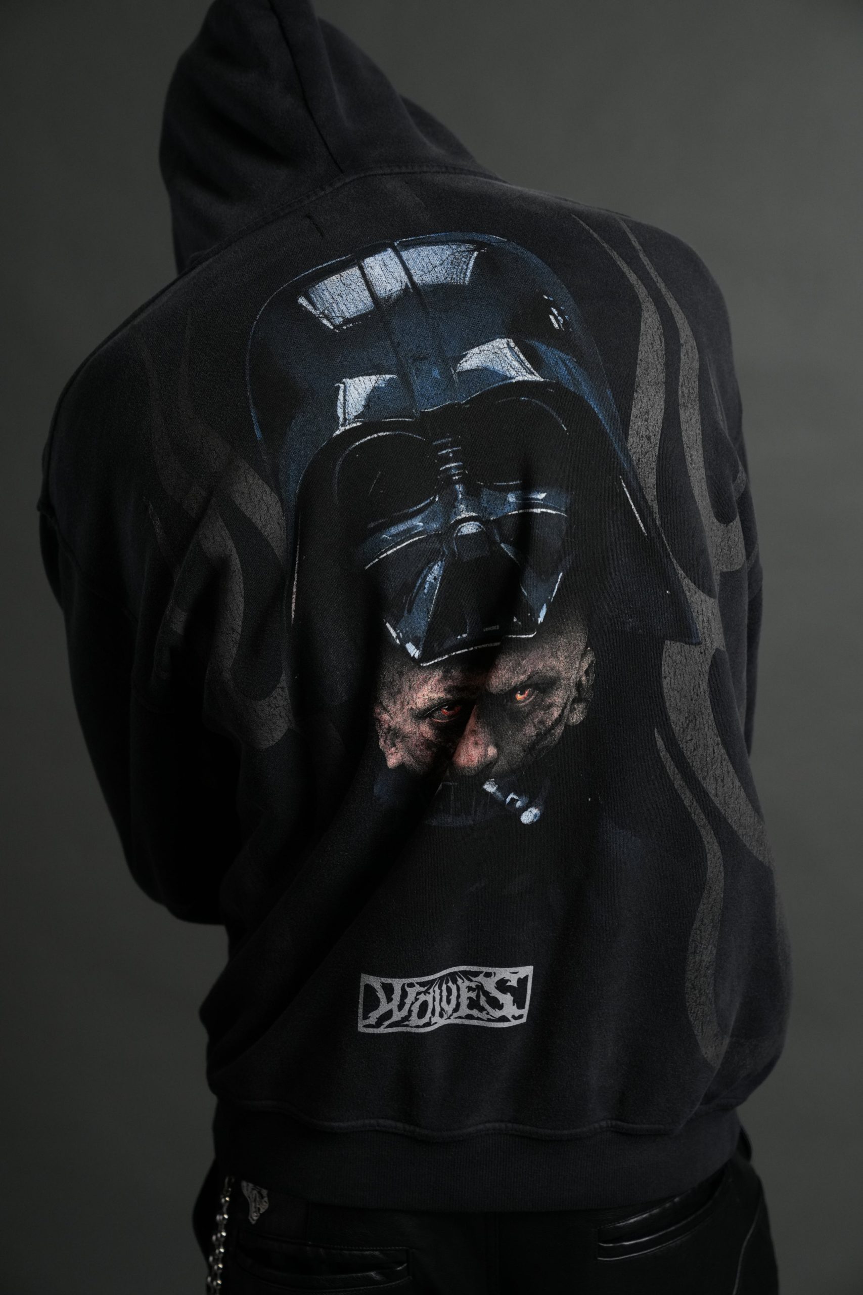 Ashes of the Dark V2 Pierce Hoodie in Black Drift Wash - Image 8